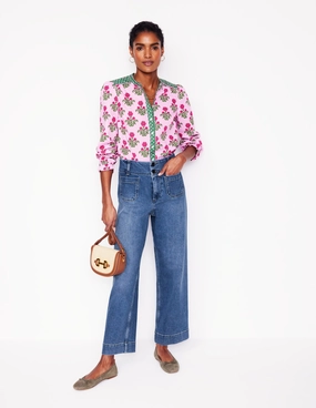 Primrose Patch Pocket Jeans-Light Vintage Odor Control Treatment