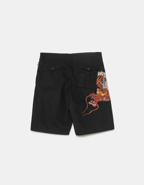 6094 Tiger Dragon Loose Snoshorts Black Casual Vibe muted colors