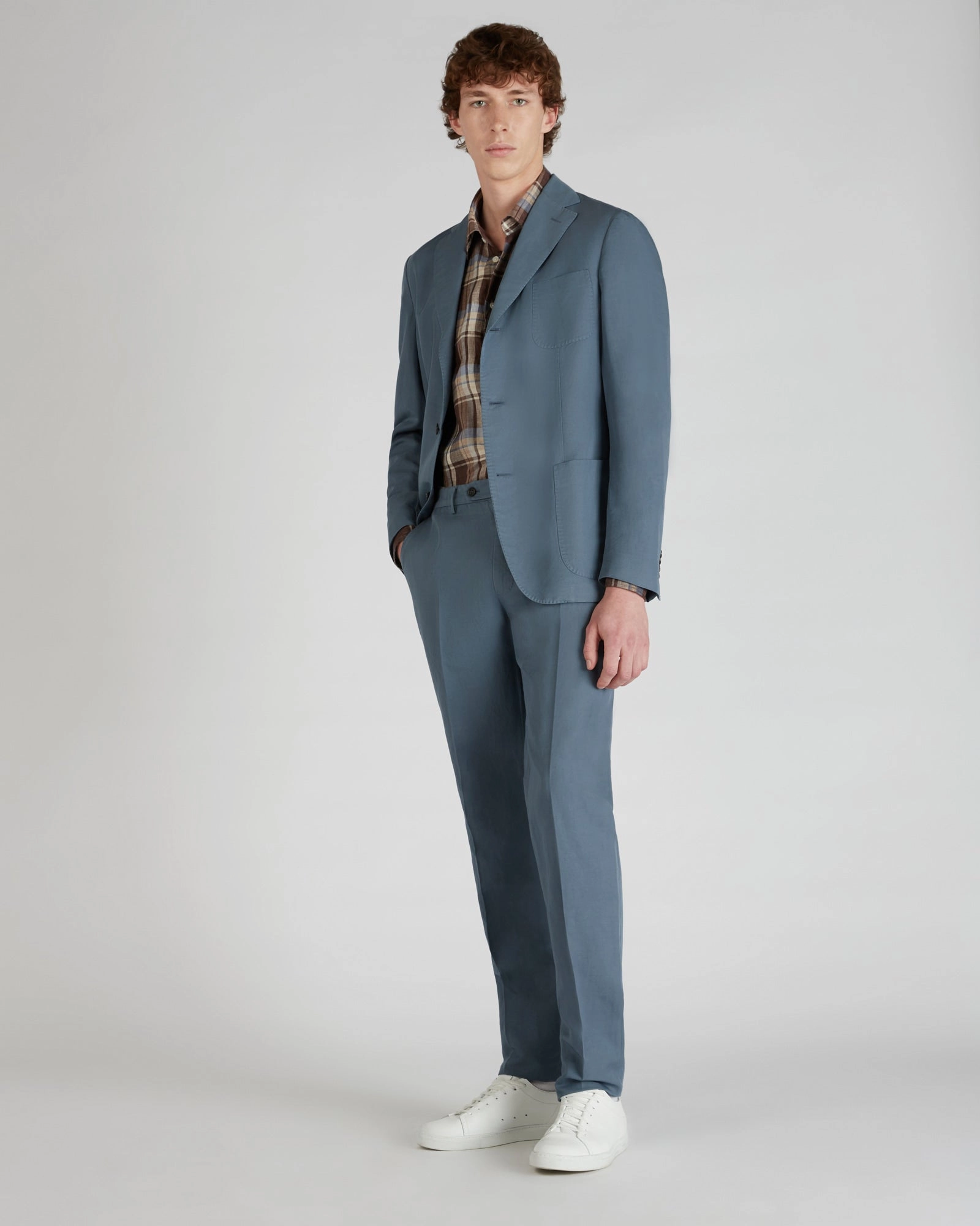 Neutral Toned Stitching Casual-fit linen shirt