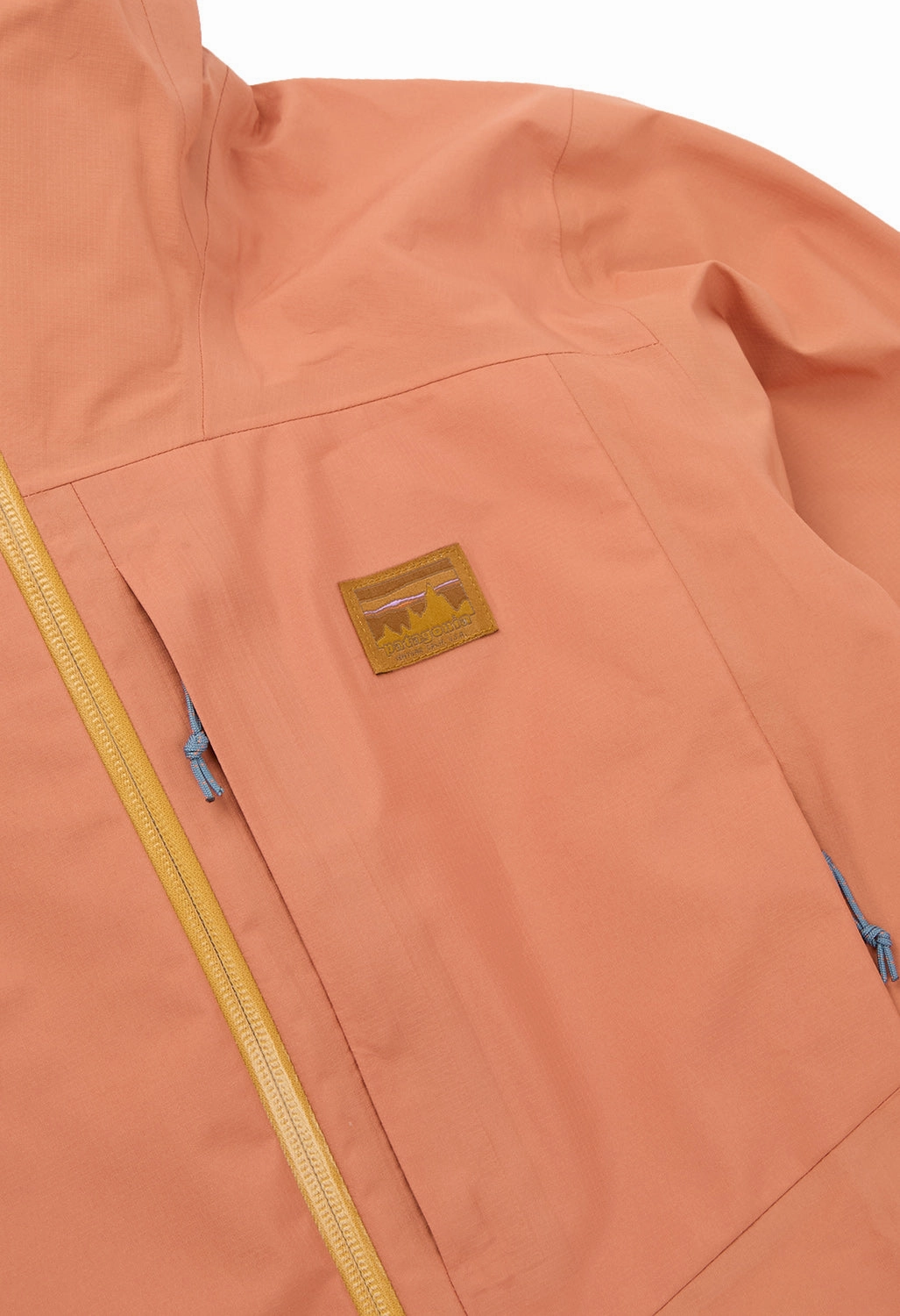 Patagonia Women's Boulder Fork Rain Jacket - Sienna Clay Non Slip Collar Reflective Safety Details