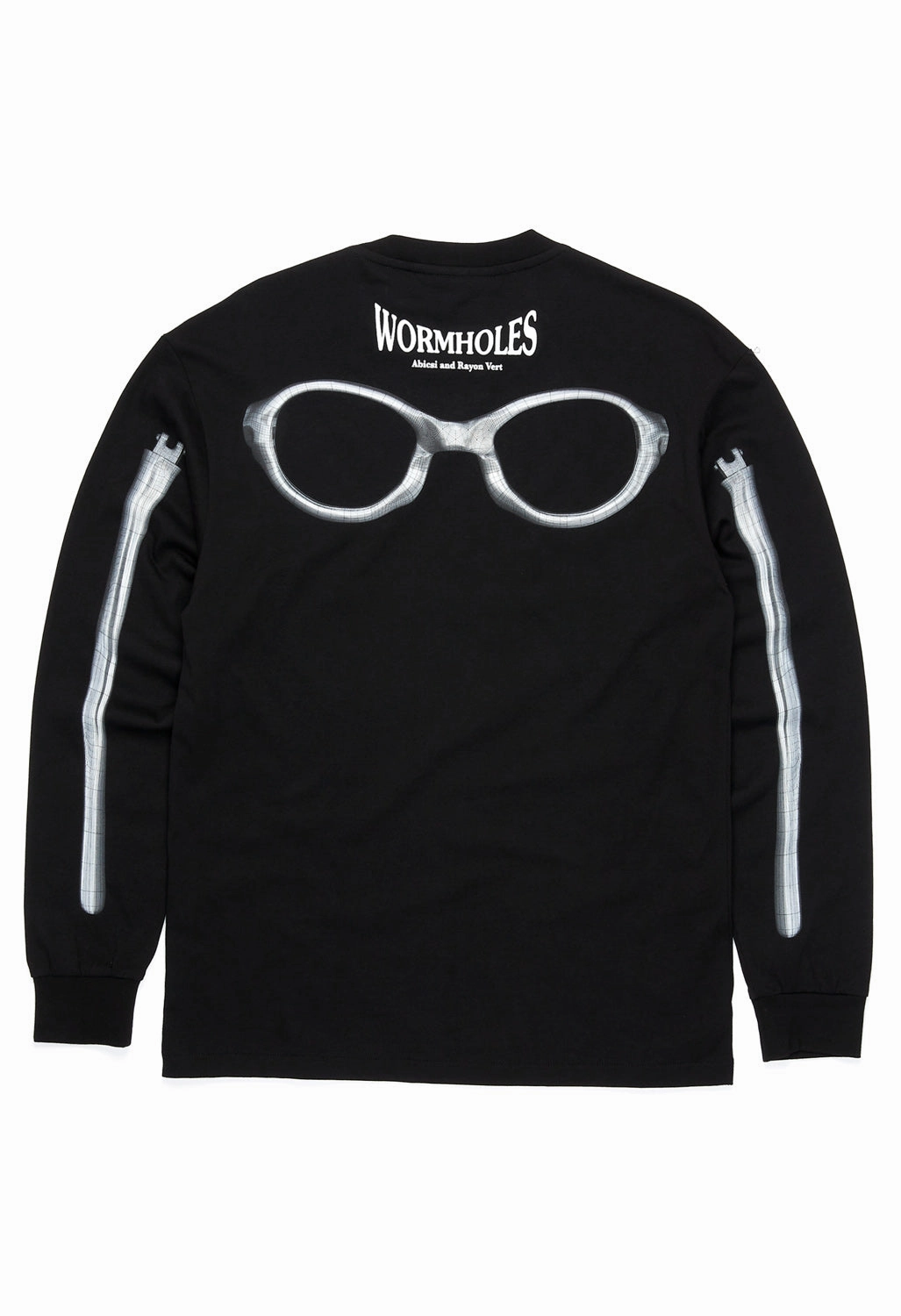 Effortless Layer Rayon Vert Men's Wormholes Long Sleeved T-Shirt - Golgotha Black