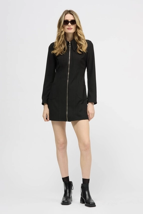 Reekara Dress Black Draped Layer