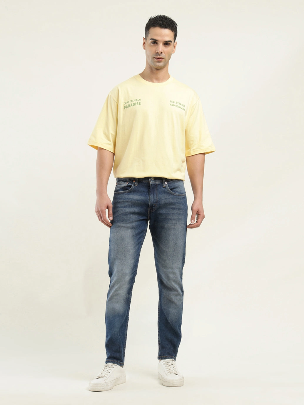 Stone Wash Finish Men's 512 Indigo Slim Tapered Fit Mid Rise Jeans