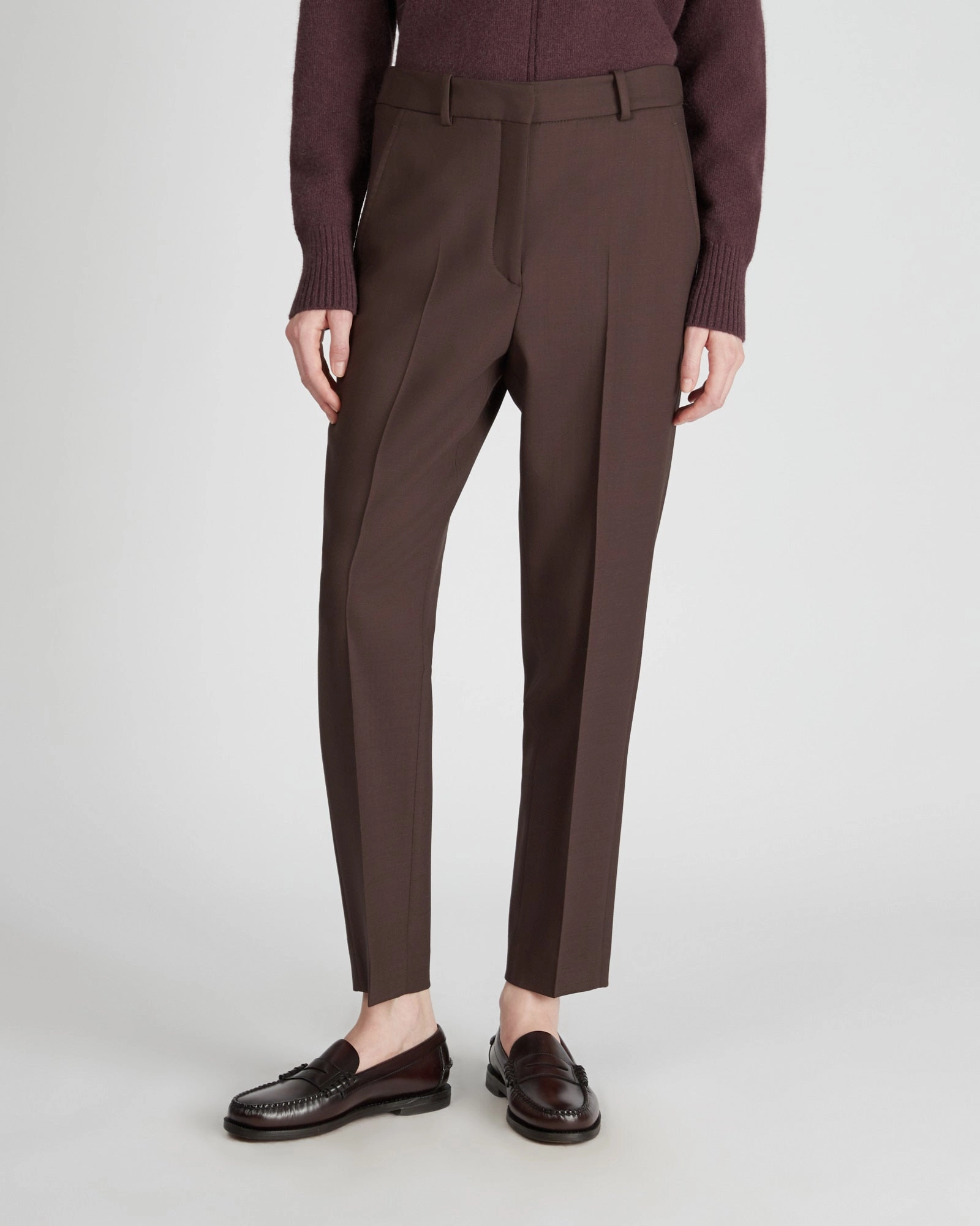 Regular fit trousers in two way stretch wool Pocket Reinforcement