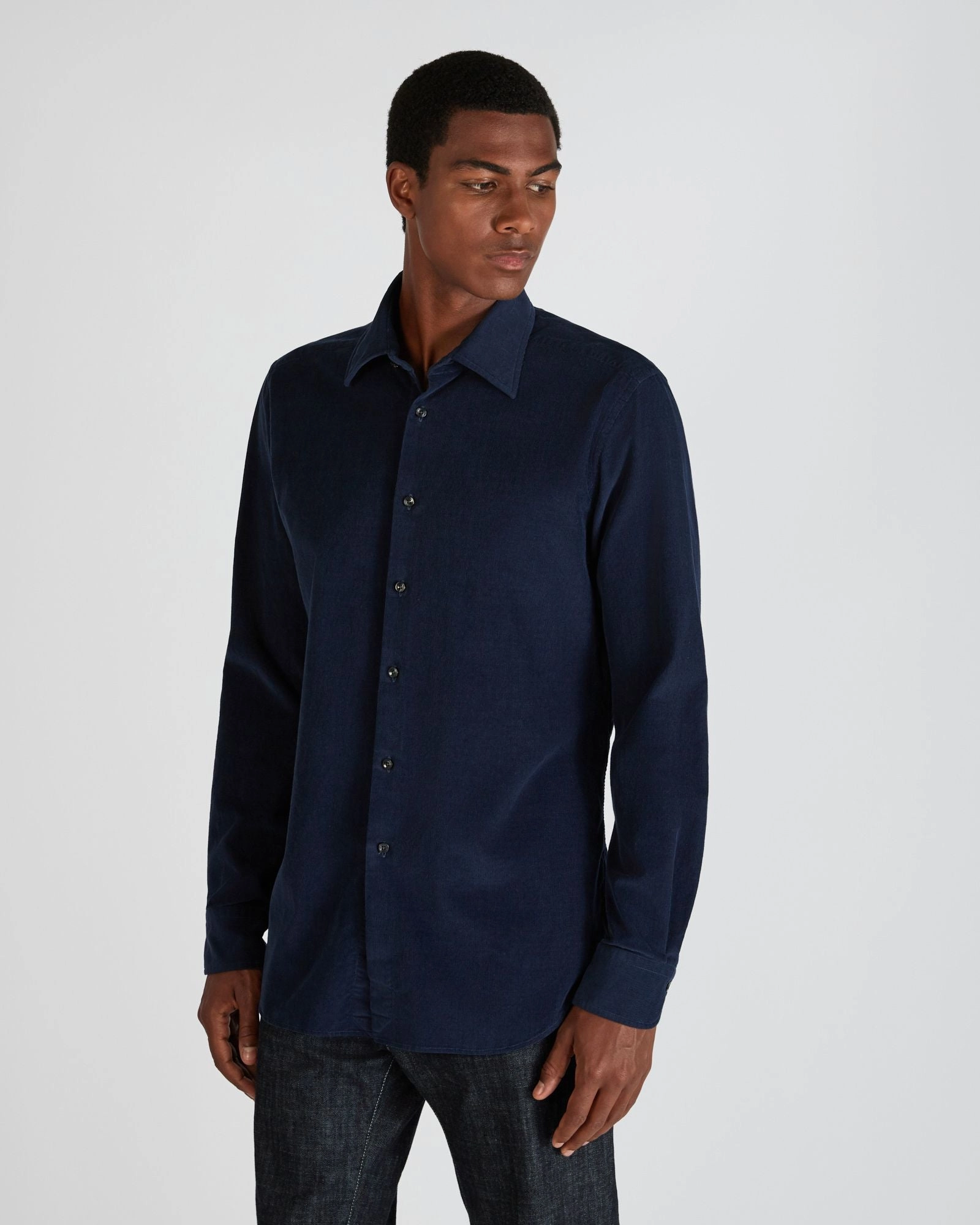 Solid Hue Snag Free Surface Regular fit corduroy shirt