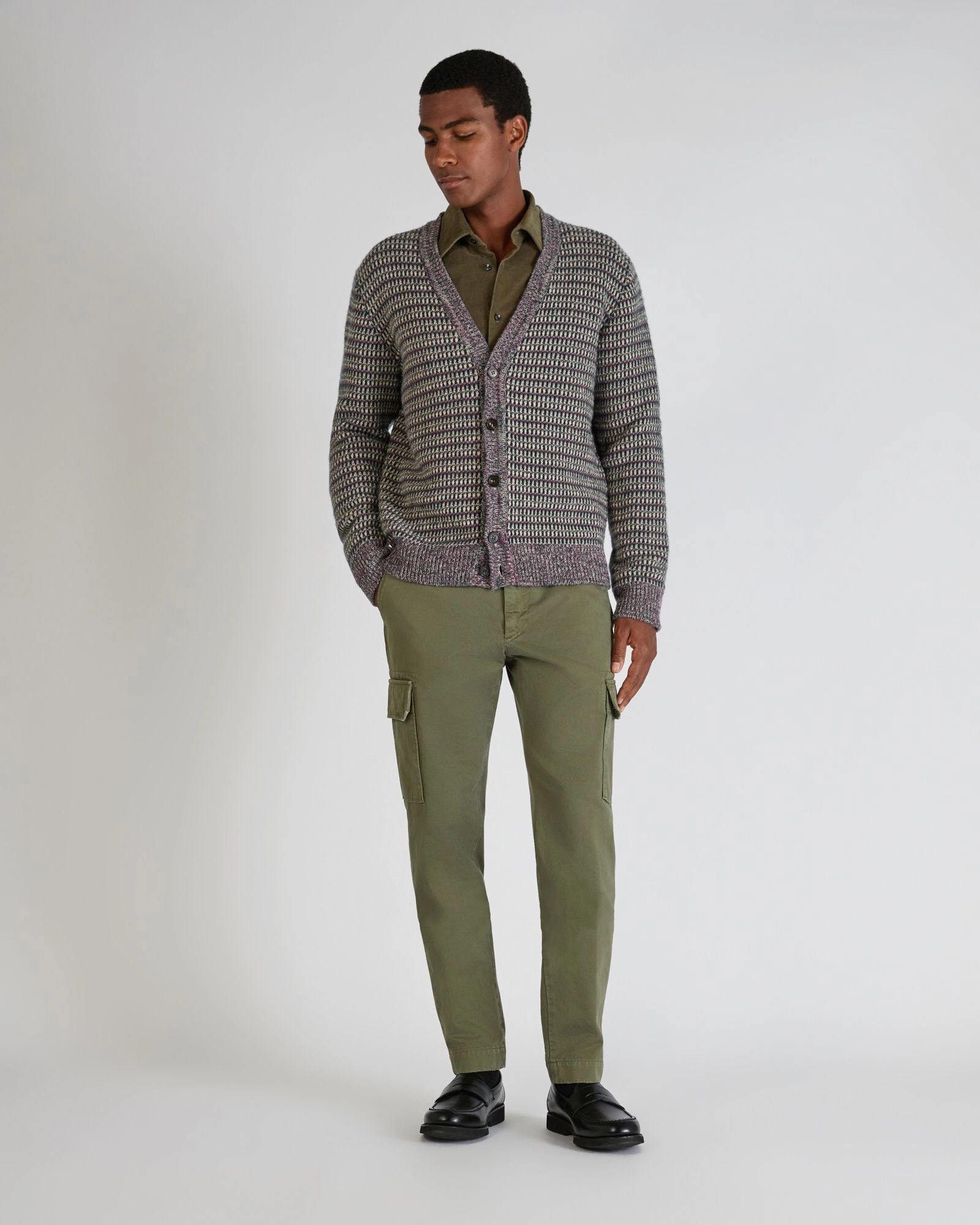 Breathable mesh Comfort Stretch Regular fit corduroy shirt