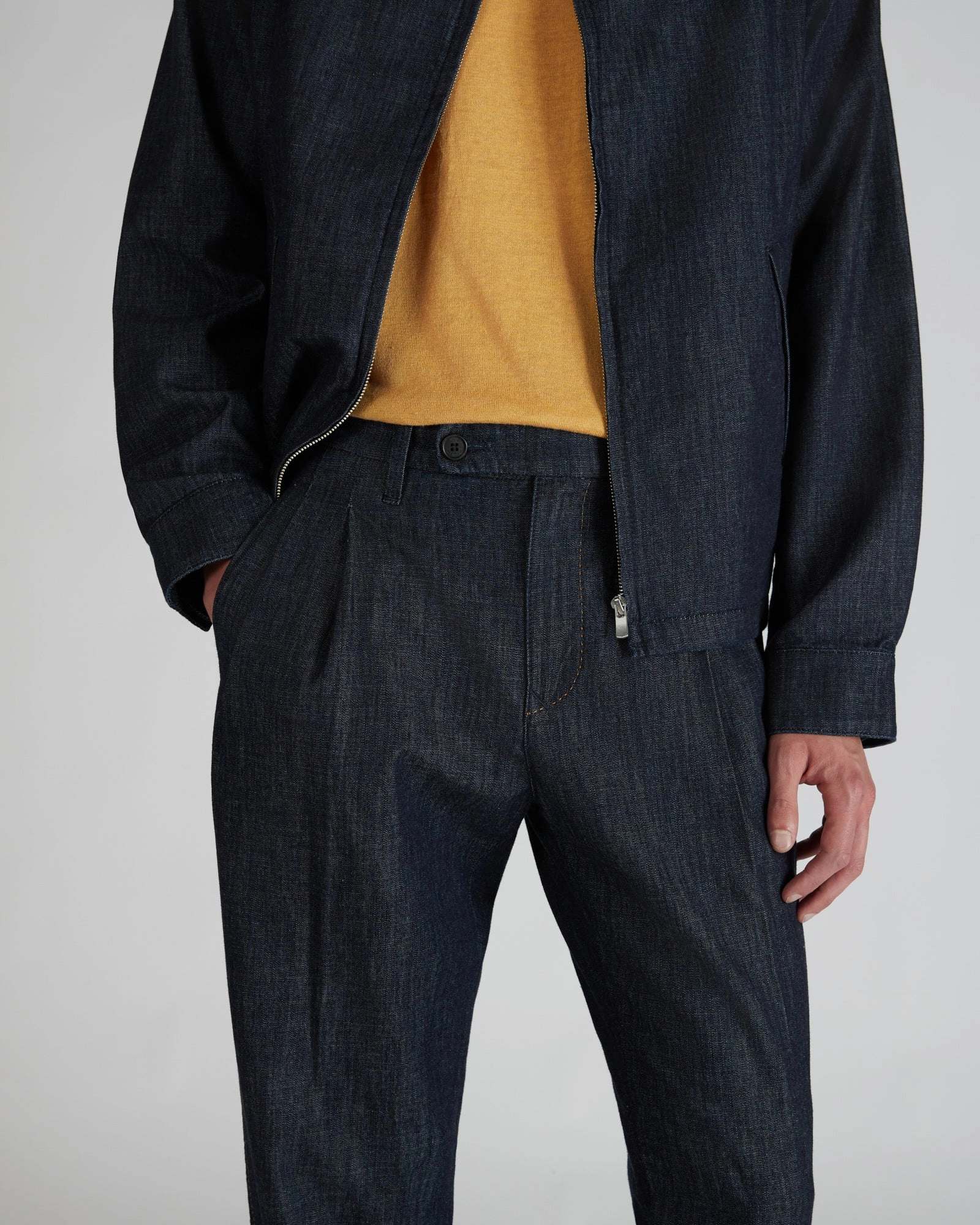 Regular-fit cotton denim trouser AntibacterialCoating