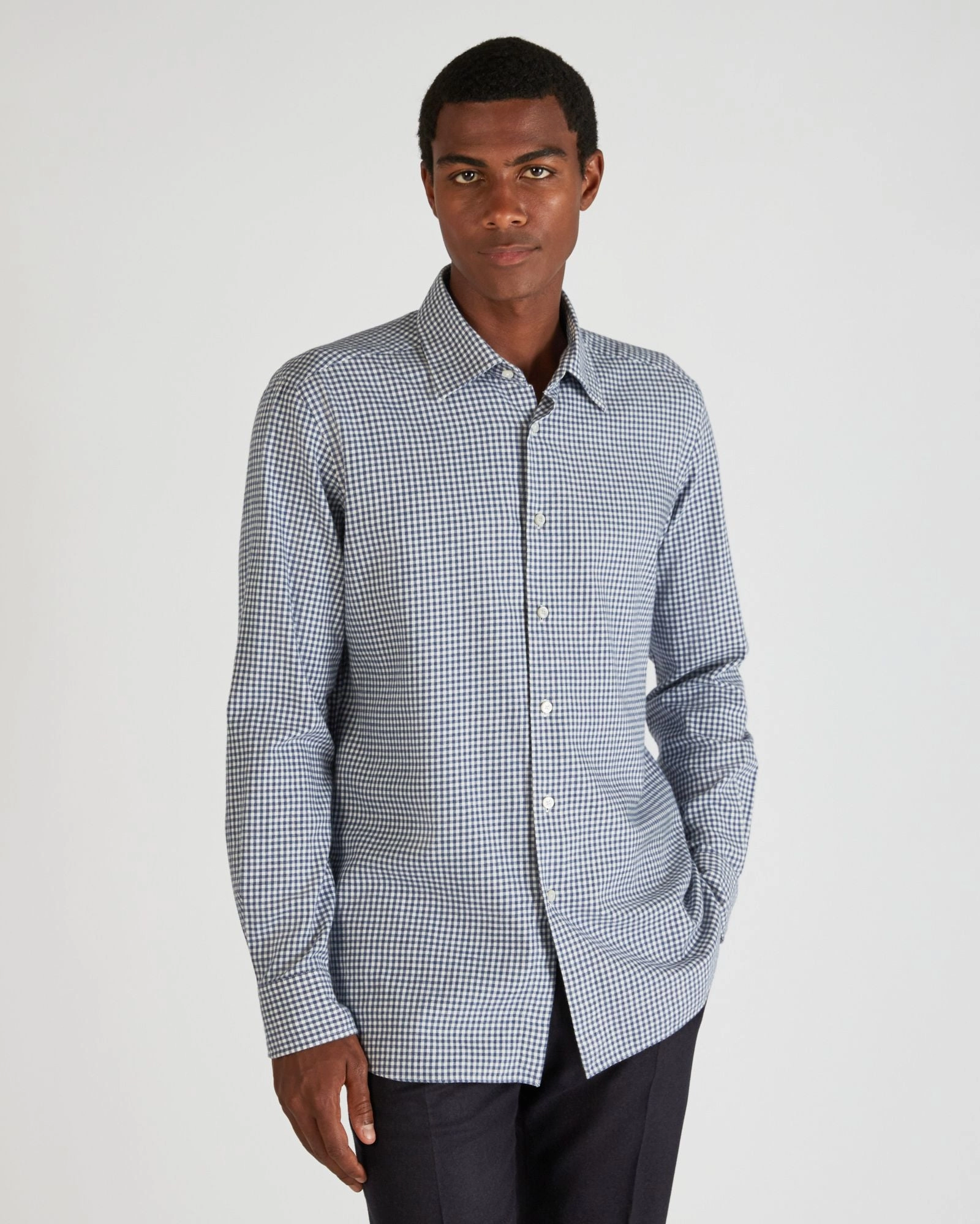 Regular fit cotton flannel shirt Smart Casual Wear