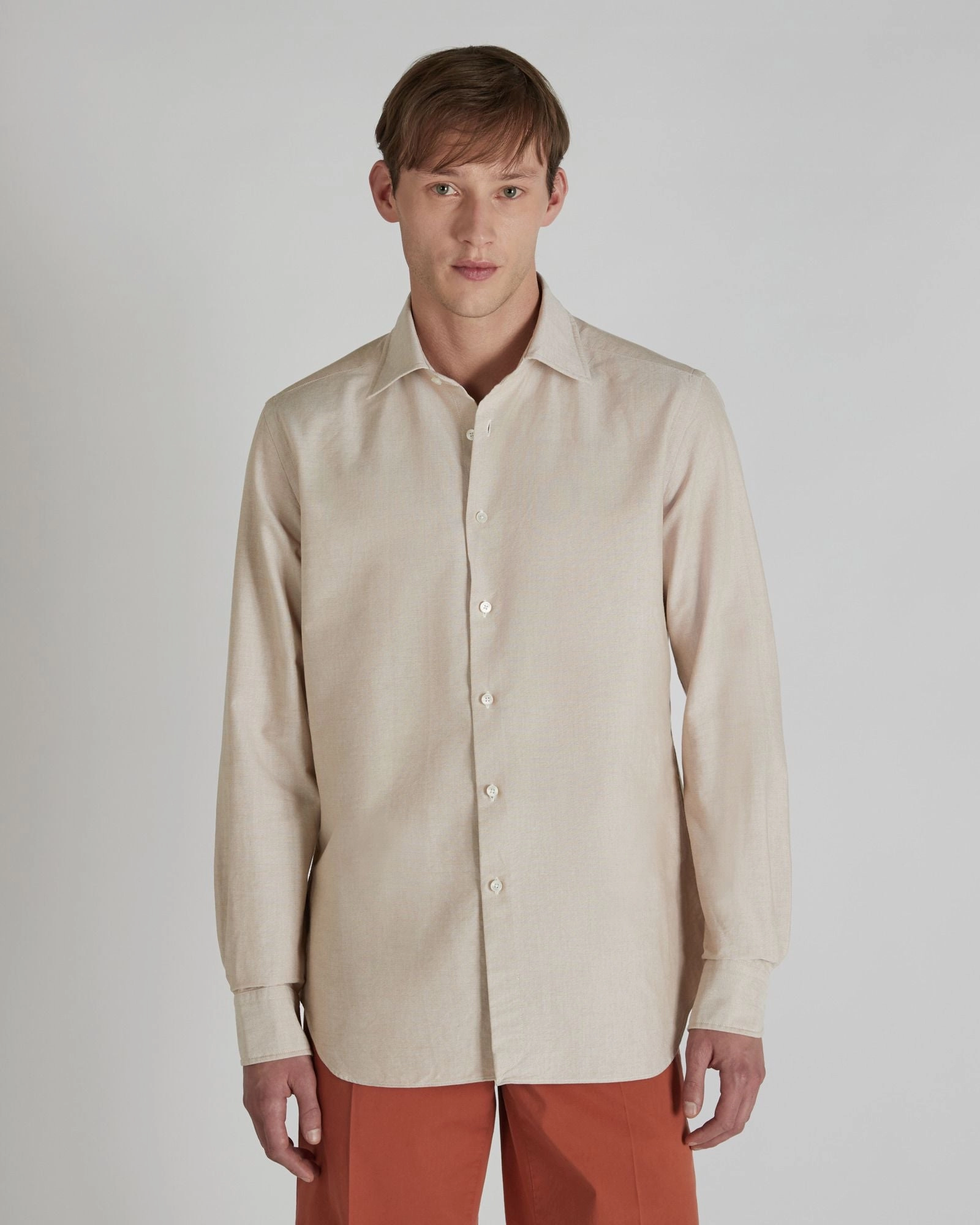 Regular-fit cotton Oxford shirt Iconic look Layered Collar