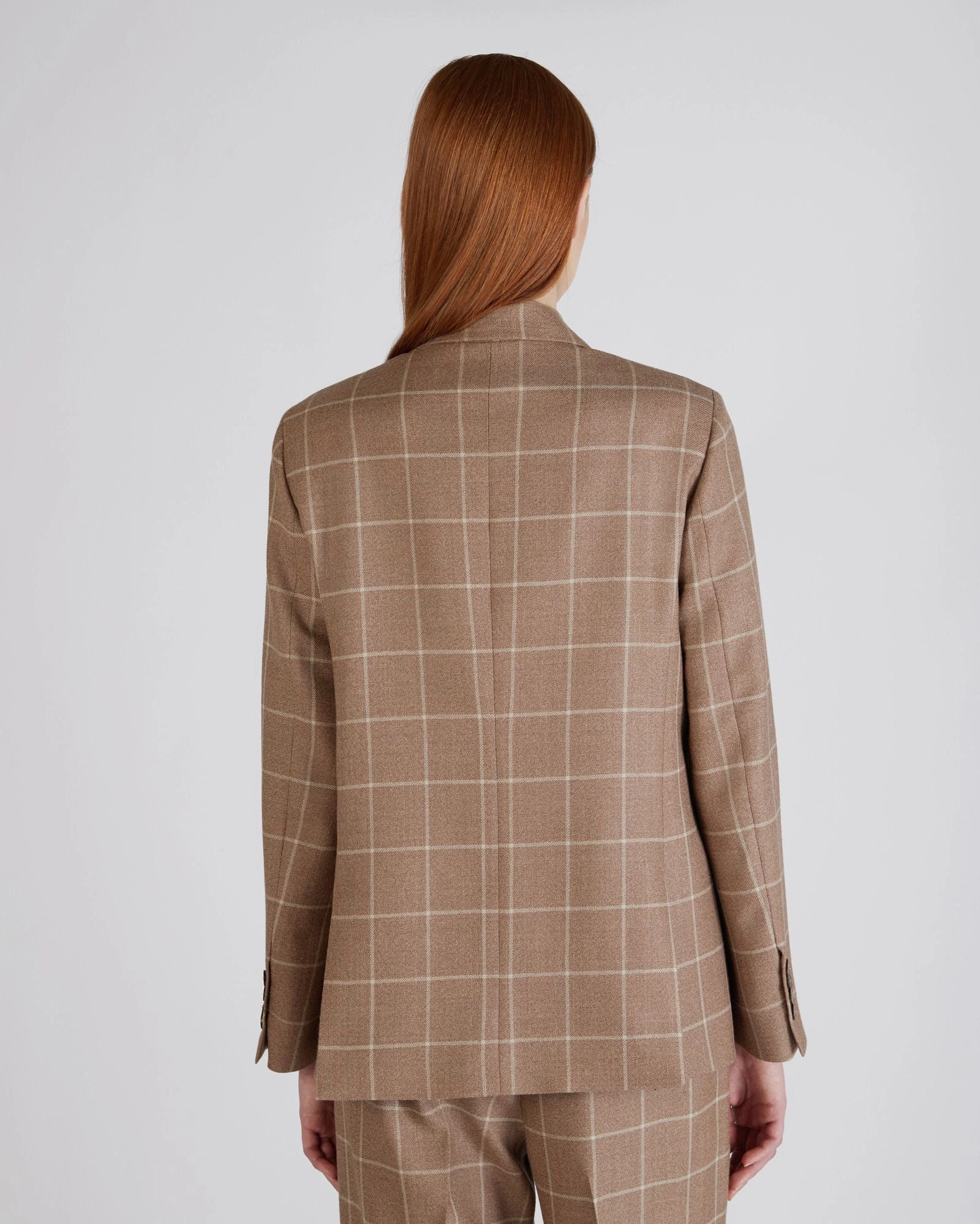 Regular fit double breasted flannel jacket Recycled Material Blend