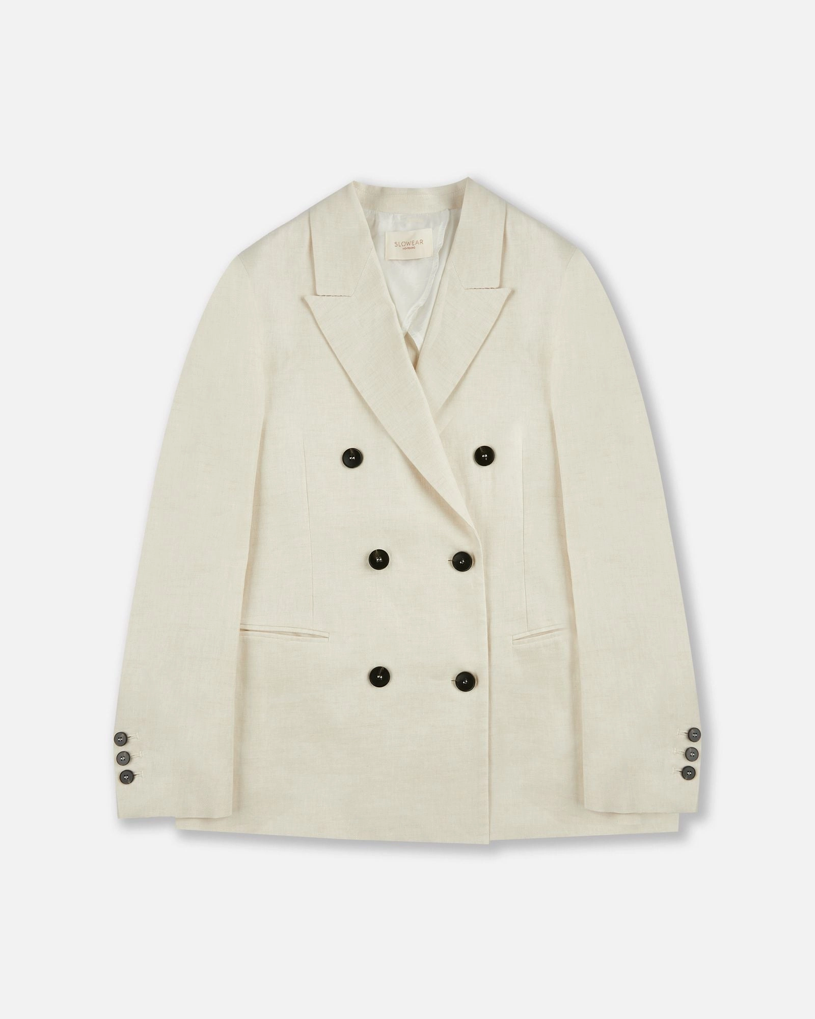 Lightweight Warmth Core Regular fit double-breasted linen jacket
