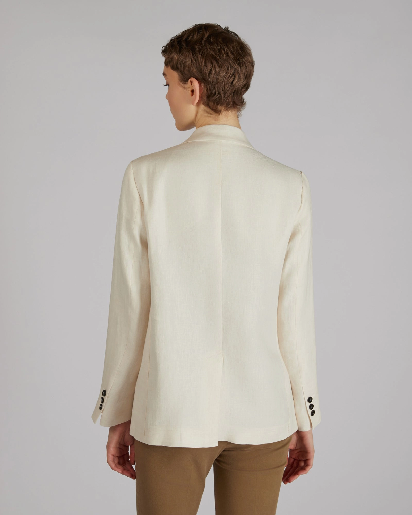 Outer Chill Piece Regular fit double-breasted linen jacket