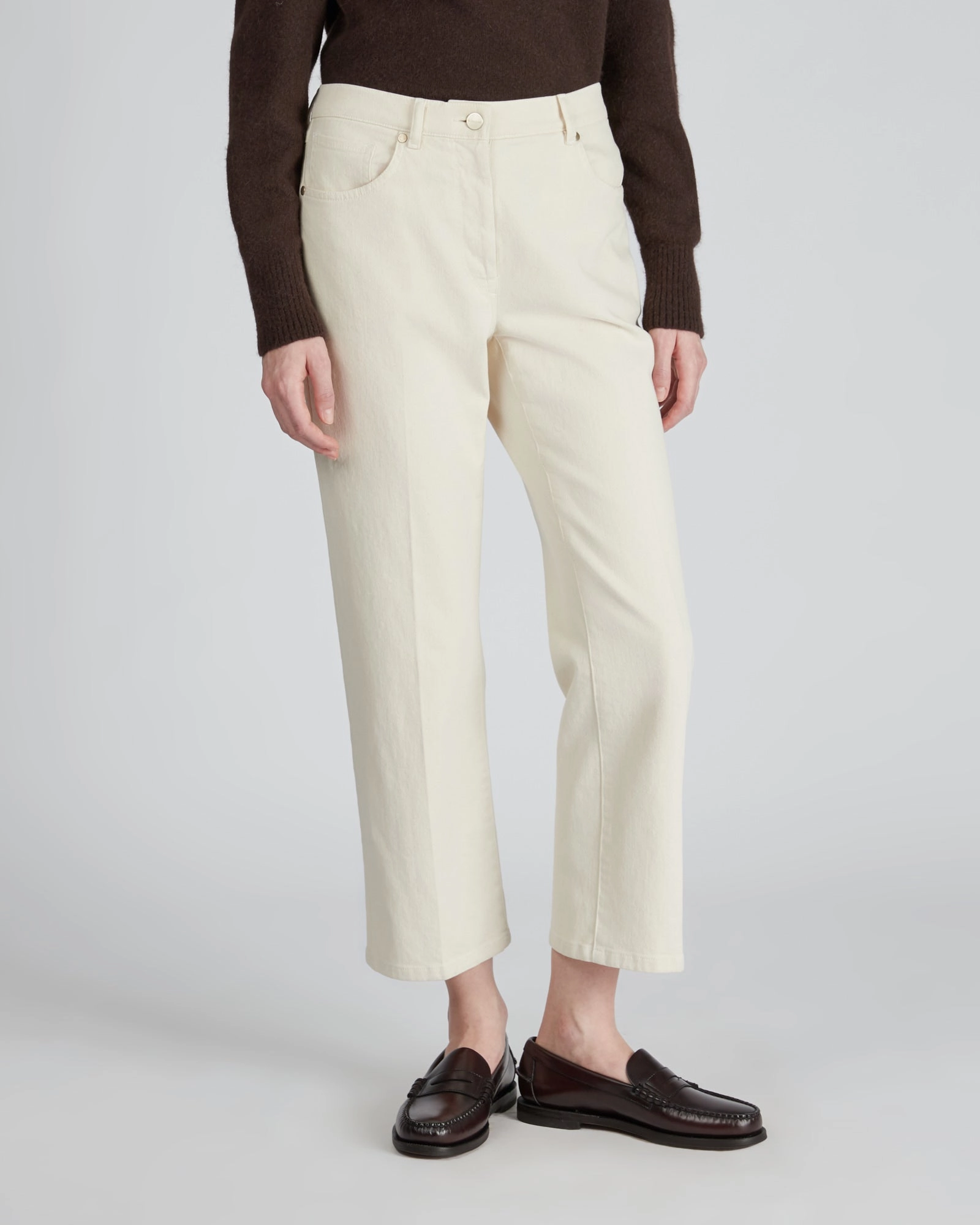 Yoga Ready Regular fit five pocket cotton bull trousers