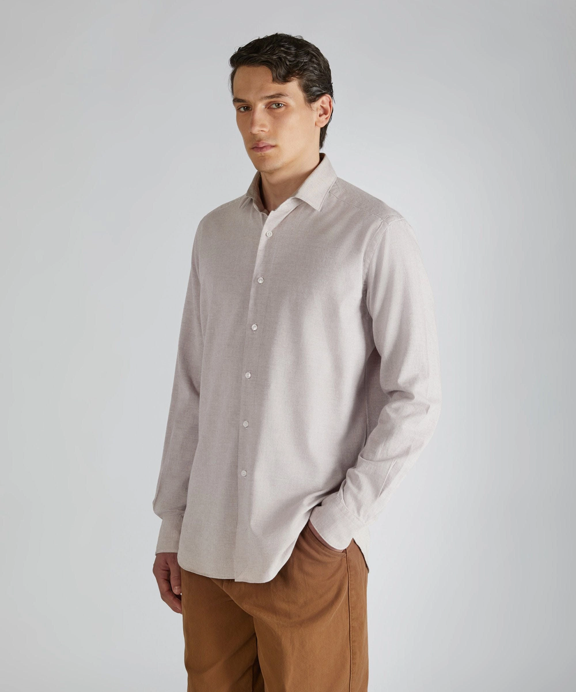Youth fashion Sustainable Dye Process Regular-fit flannel shirt
