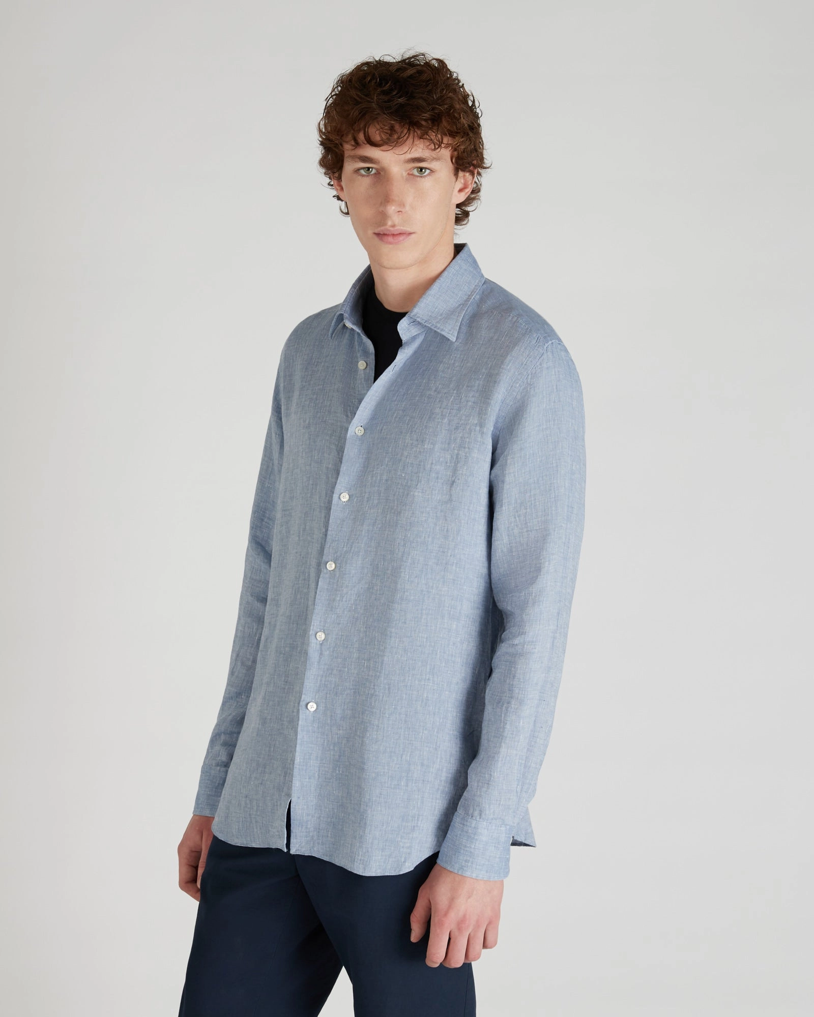 Timeless Comfort Durable Button Closures Regular-fit Linen Shirt