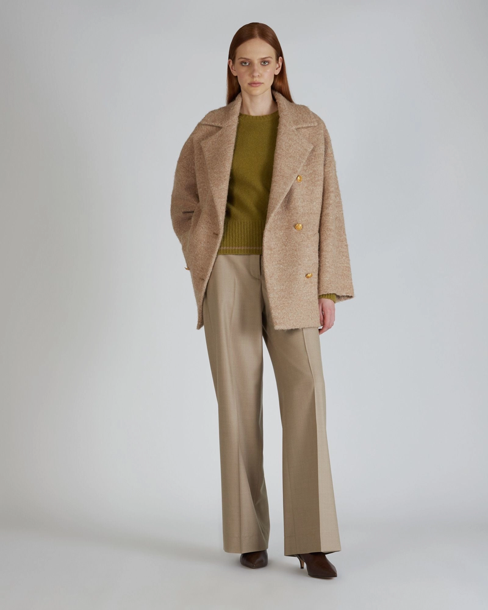 Regular fit trousers in stretch flannel Quick Layer Daily Motion
