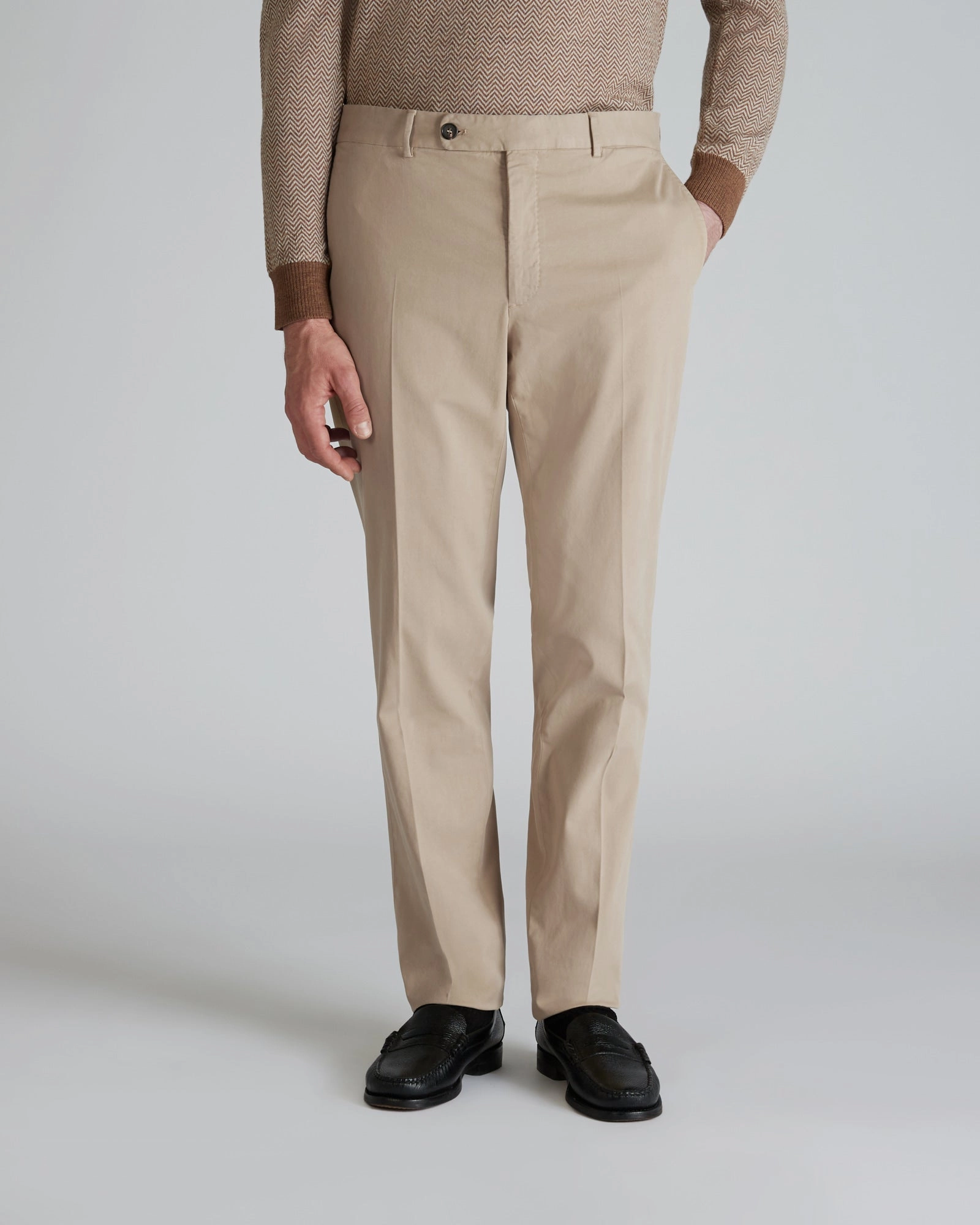 Tapered-fit cotton and lyocell trousers Sporty Cut Stretch waistband