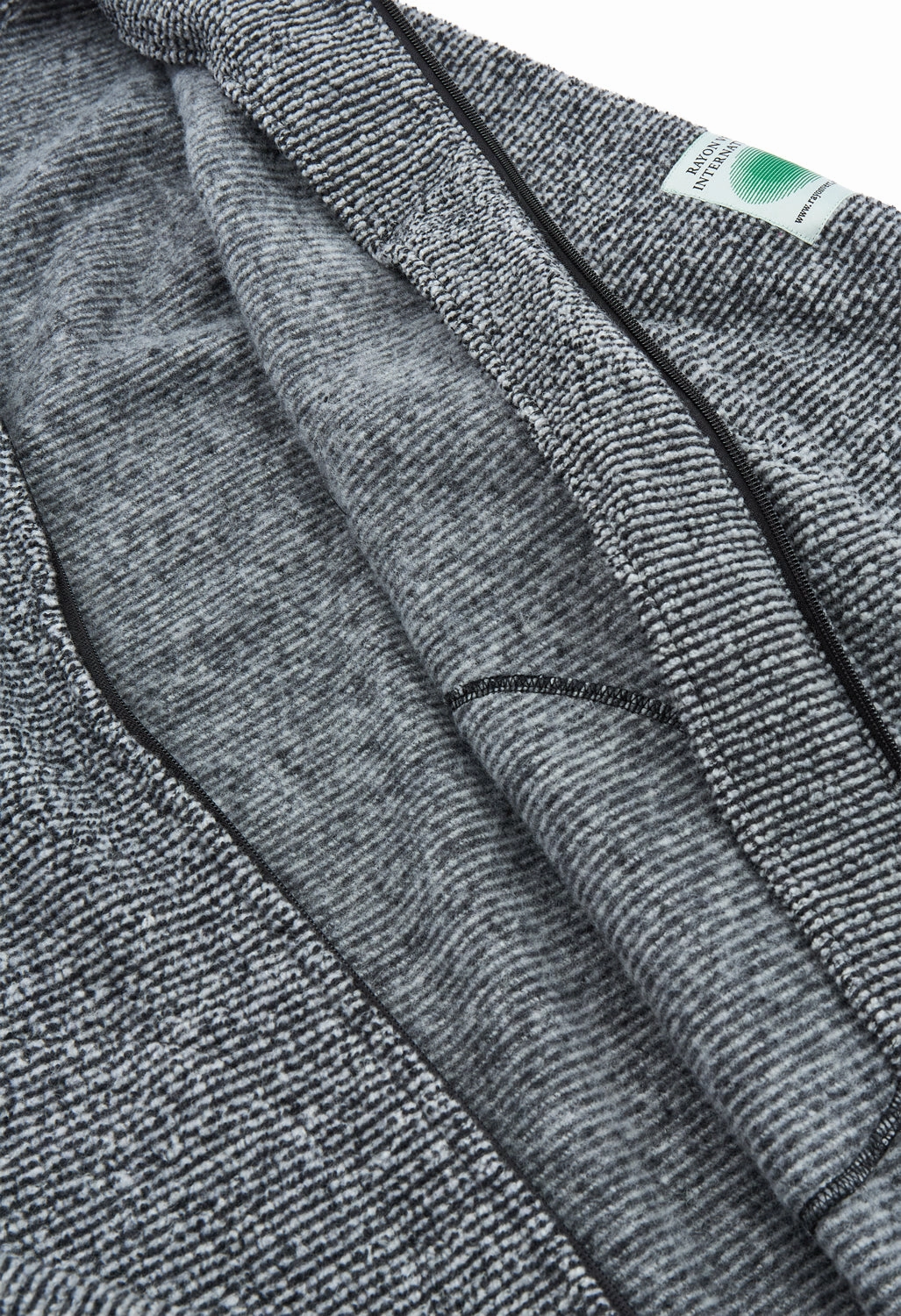 Rayon Vert Becco Zip Fleece Jacket - Obsidian Black Checkered Style Reinforced Seams