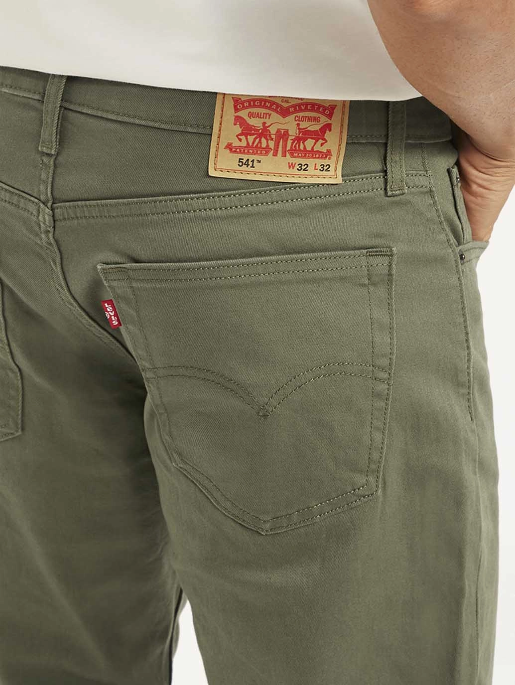 Neutral palette Anti Static Treatment Men's 541 Olive Green Athletic Tapered Fit Mid Rise Jeans