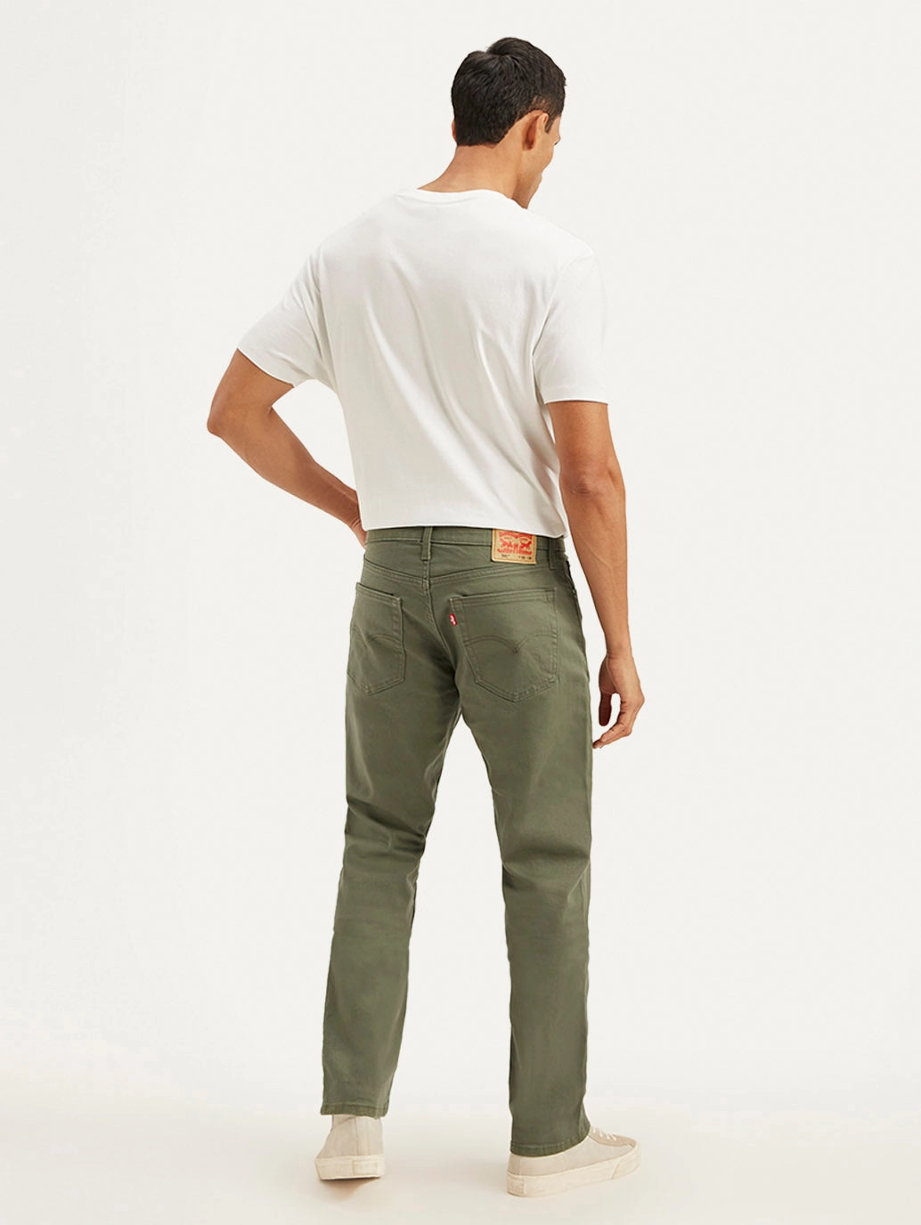 Durable Rivet Hardware Comfortable Wear Men's 541 Olive Green Athletic Tapered Fit Mid Rise Jeans