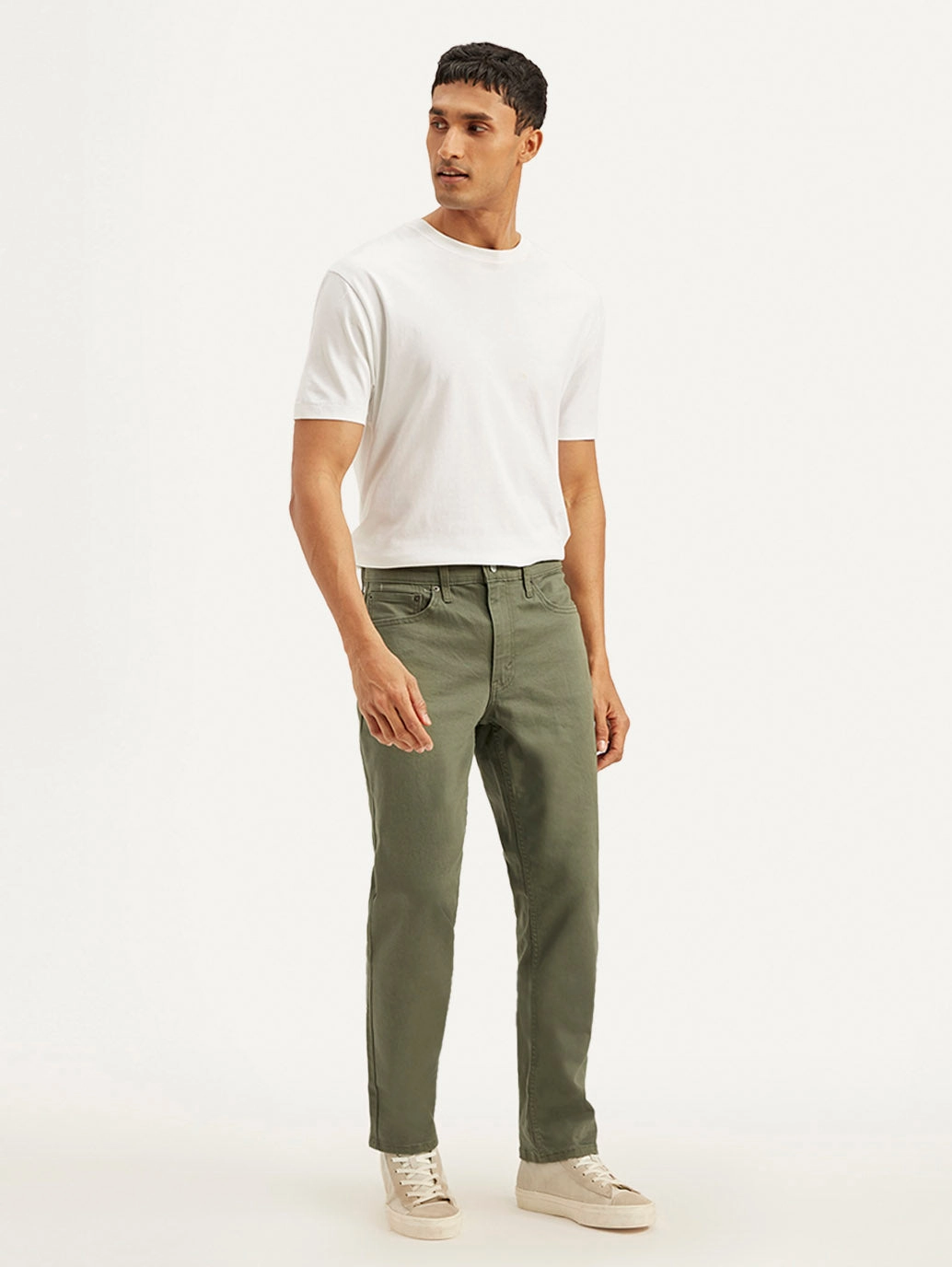 Men's 541 Olive Green Athletic Tapered Fit Mid Rise Jeans All Occasion Minimalist Pocket Layout