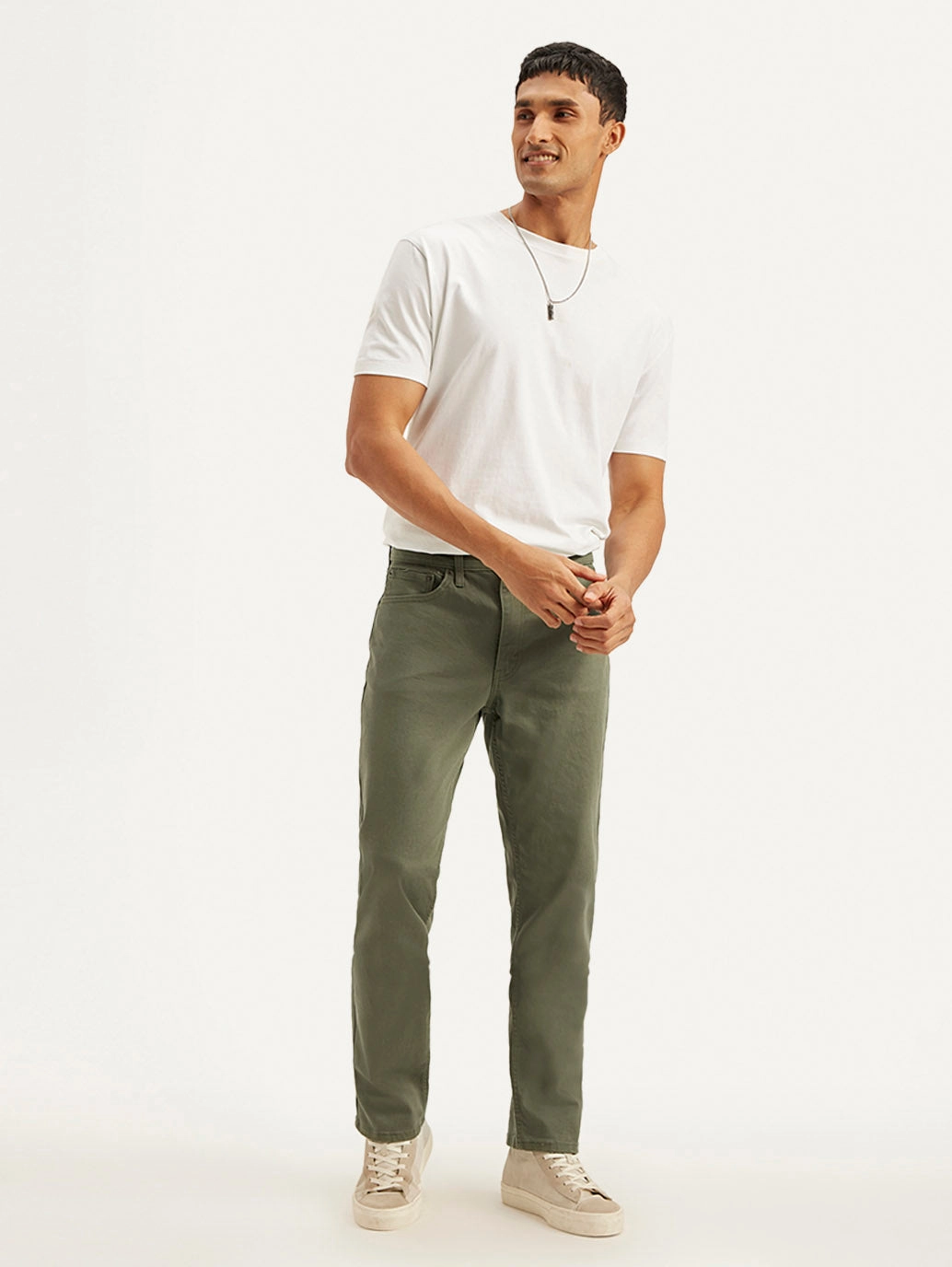Sustainable Trend Setter Versatile Men's 541 Olive Green Athletic Tapered Fit Mid Rise Jeans