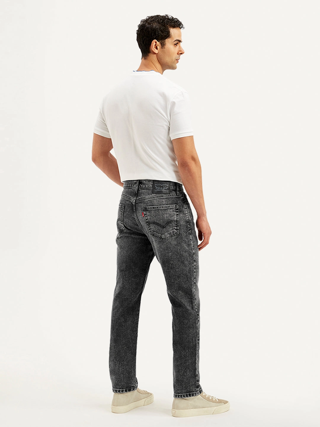 Men's 541 Grey Athletic Tapered Fit Mid Rise Jeans Tailored Cut Smart Casual Neutral
