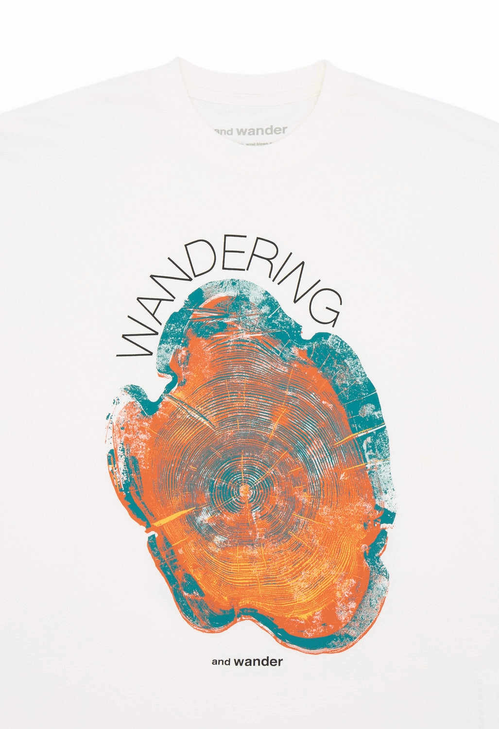 and wander Men's WANDERING Printed Tee - White Quick Dry Wear Summer Style