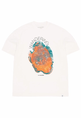 Versatile Top Fresh Outfit and wander Men's WANDERING Printed Tee - White