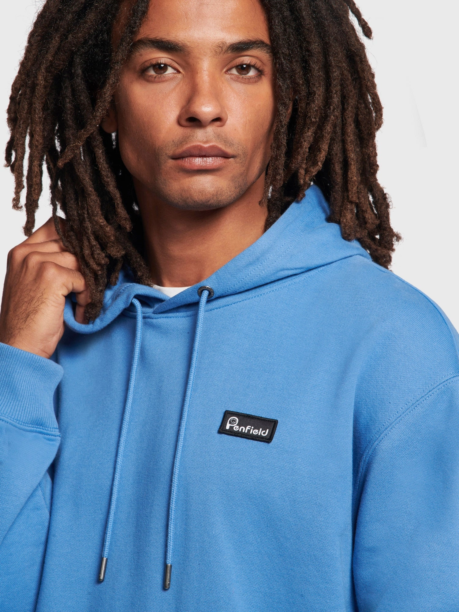 Badge Hoodie in Riviera Essential Minimal shrink-resistant