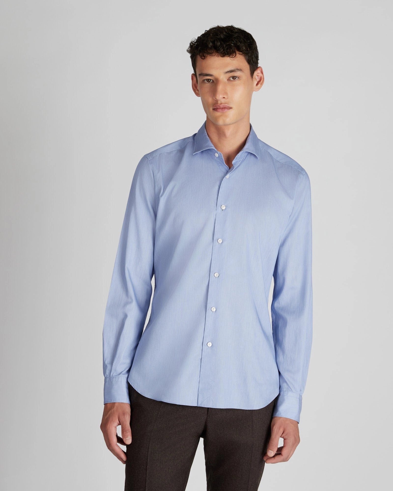 crew neck Slim fit cotton shirt