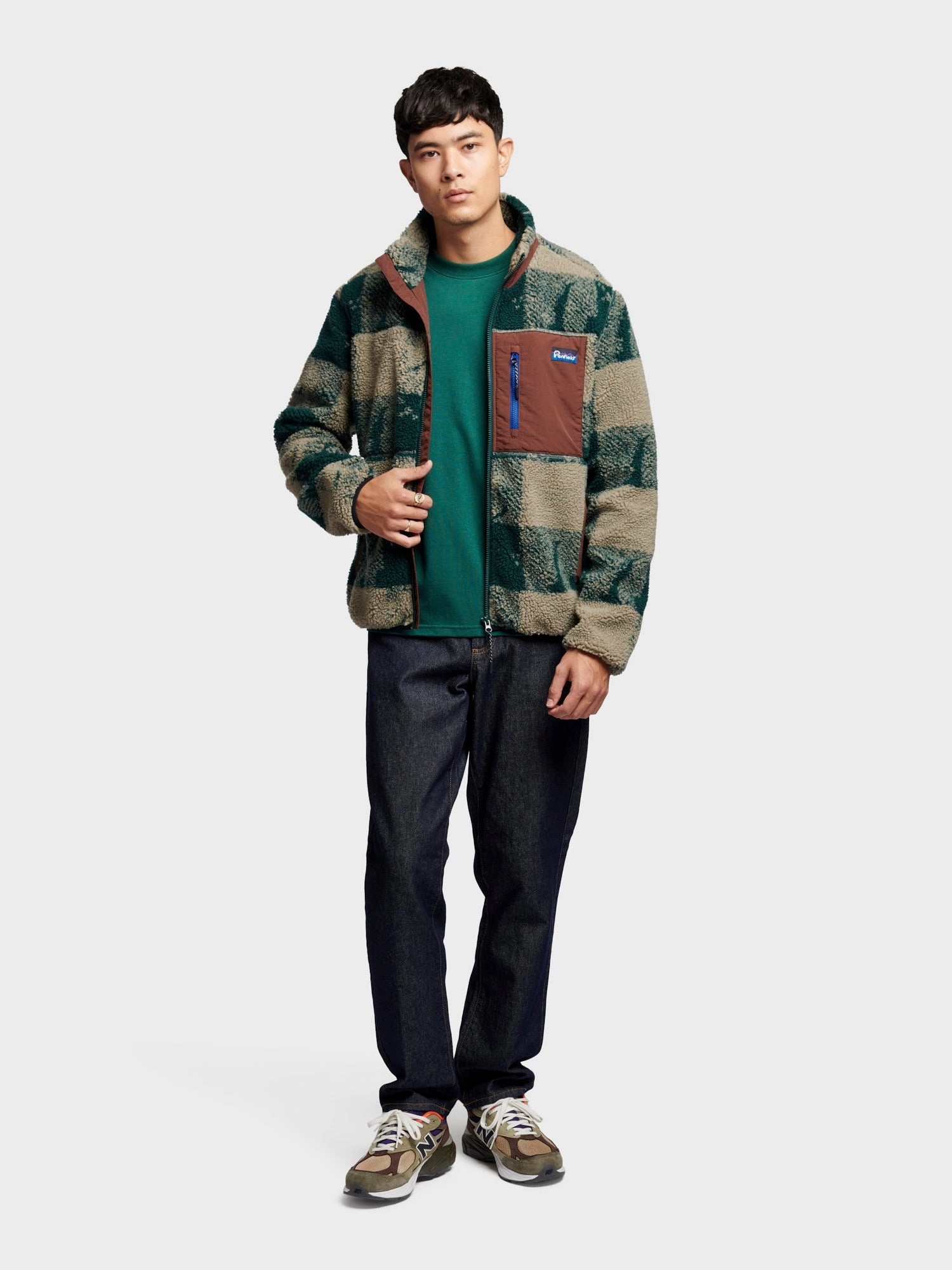 Textured Check Mattawa Fleece Jacket in June Bug Stretch Comfort Fit