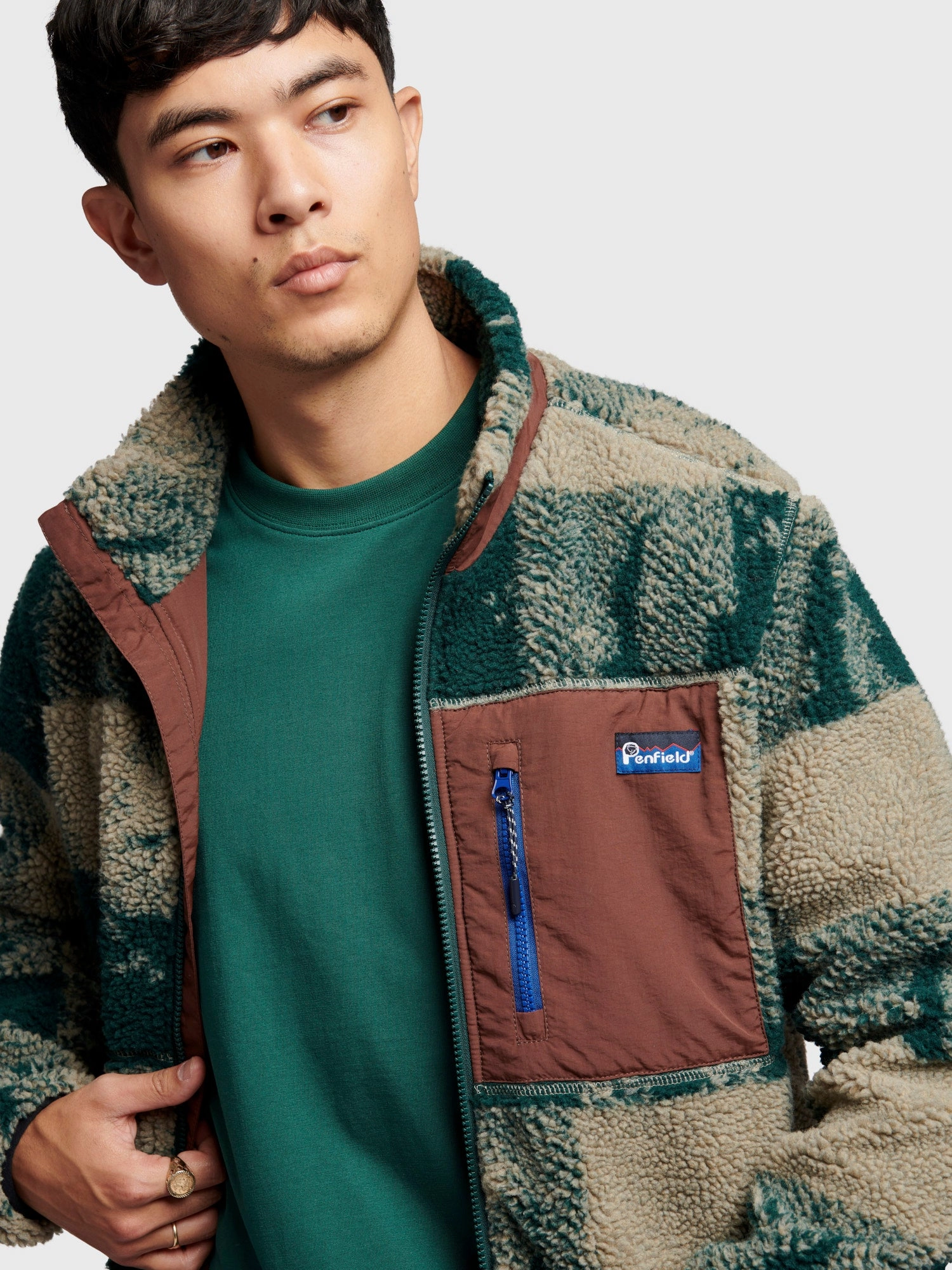 Versatile Layering Textured Check Mattawa Fleece Jacket in June Bug