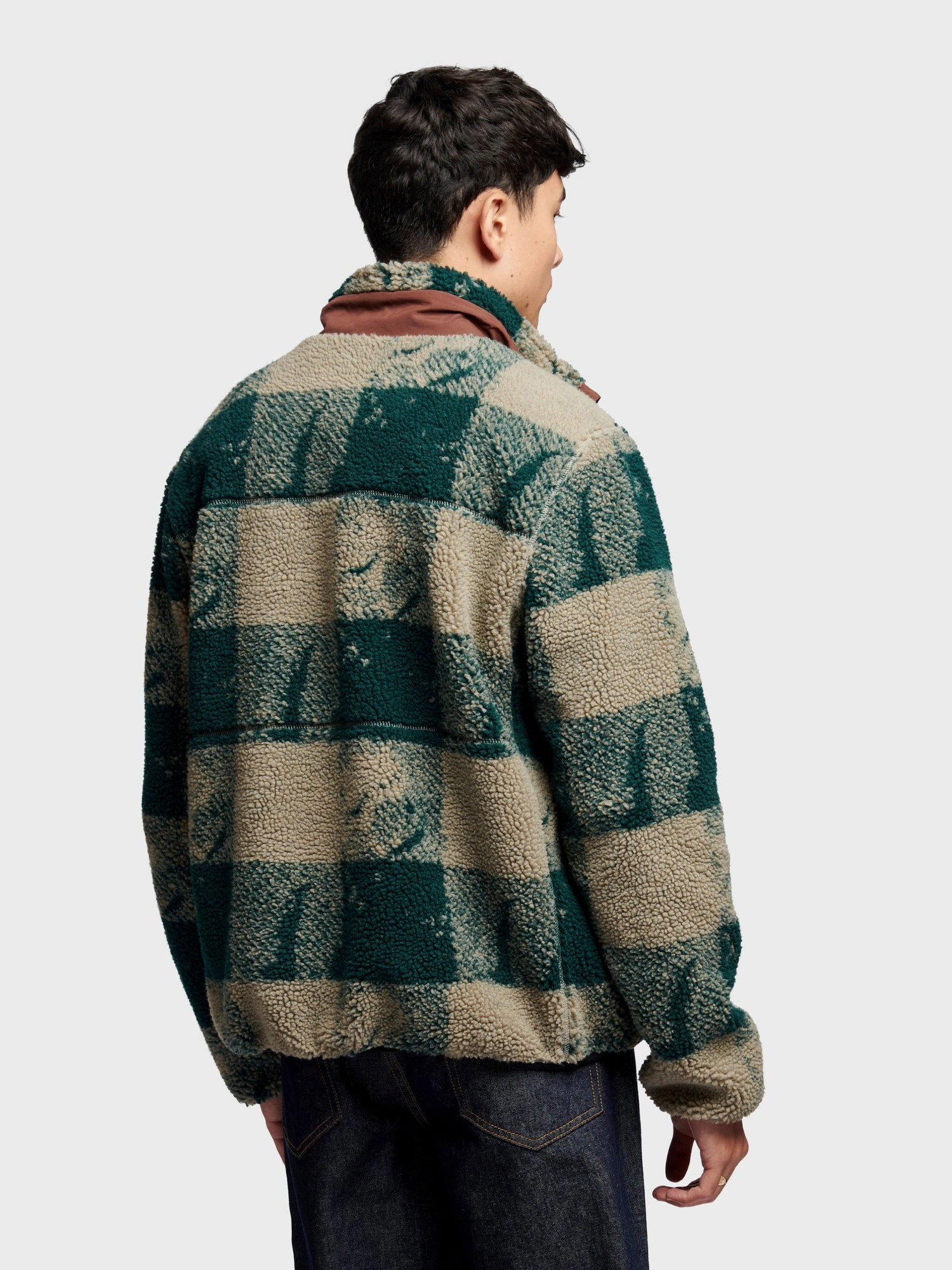 Insulated Layer Foldable Storage Textured Check Mattawa Fleece Jacket in June Bug