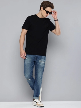Men's Blue Skinny Fit Mid Rise Jeans Responsible Denim Production Street Inspired