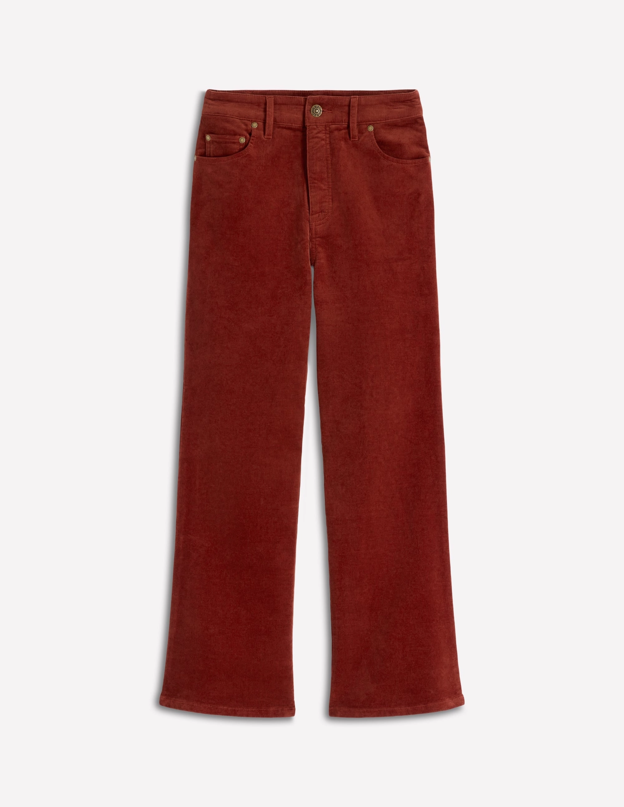 Thermal Regulating Comfort Waist 5-Pocket Cord Kick Jeans-Fired Brick