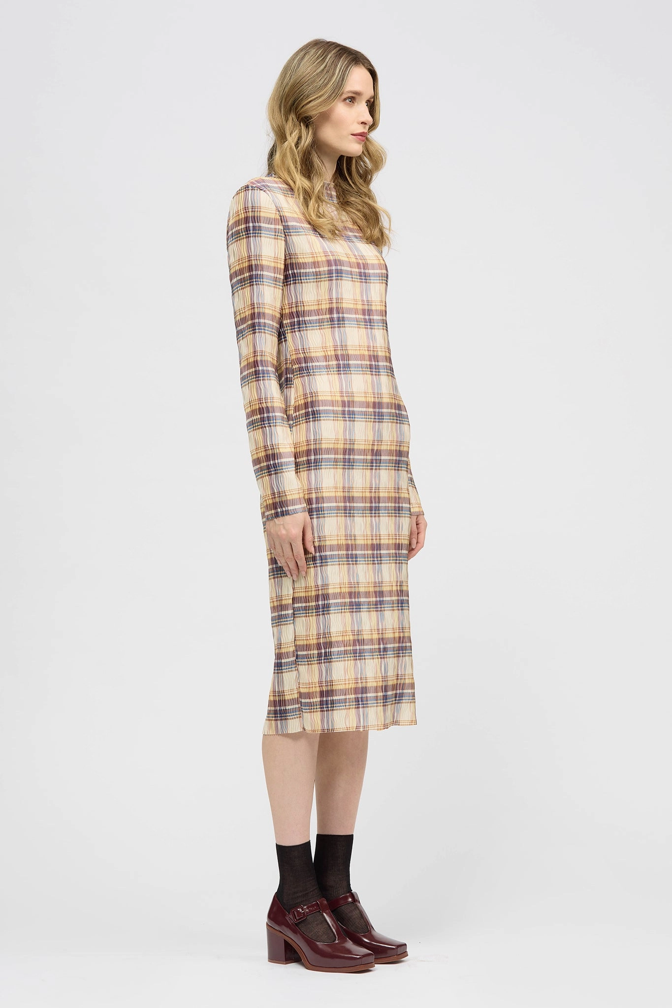 Riptide Dress Yellow Check All Time Fit