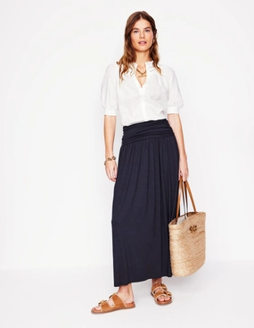 Rosaline Jersey Skirt-Navy Refined Mood Contemporary Brand