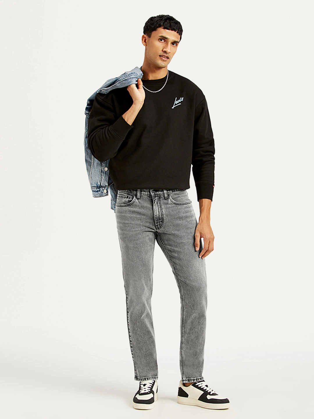 school outfit Responsible Denim Production Men's 511 Grey Slim Fit Mid Rise Jeans