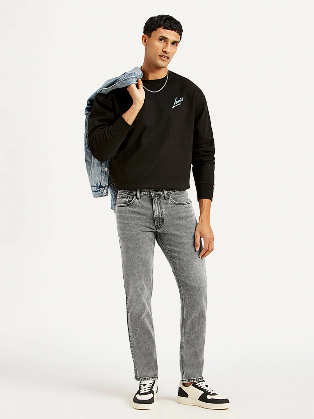 Men's 511 Grey Slim Fit Mid Rise Jeans Movement Friendly Party Look Modern Minimalist