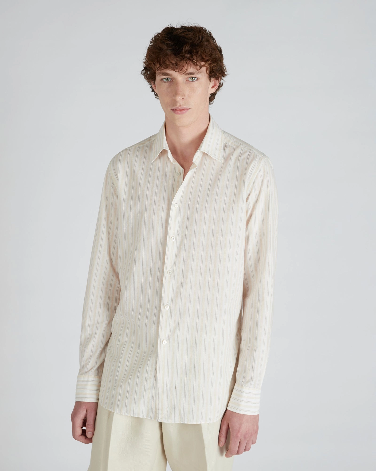 Layered Design Regular-fit cotton shirt