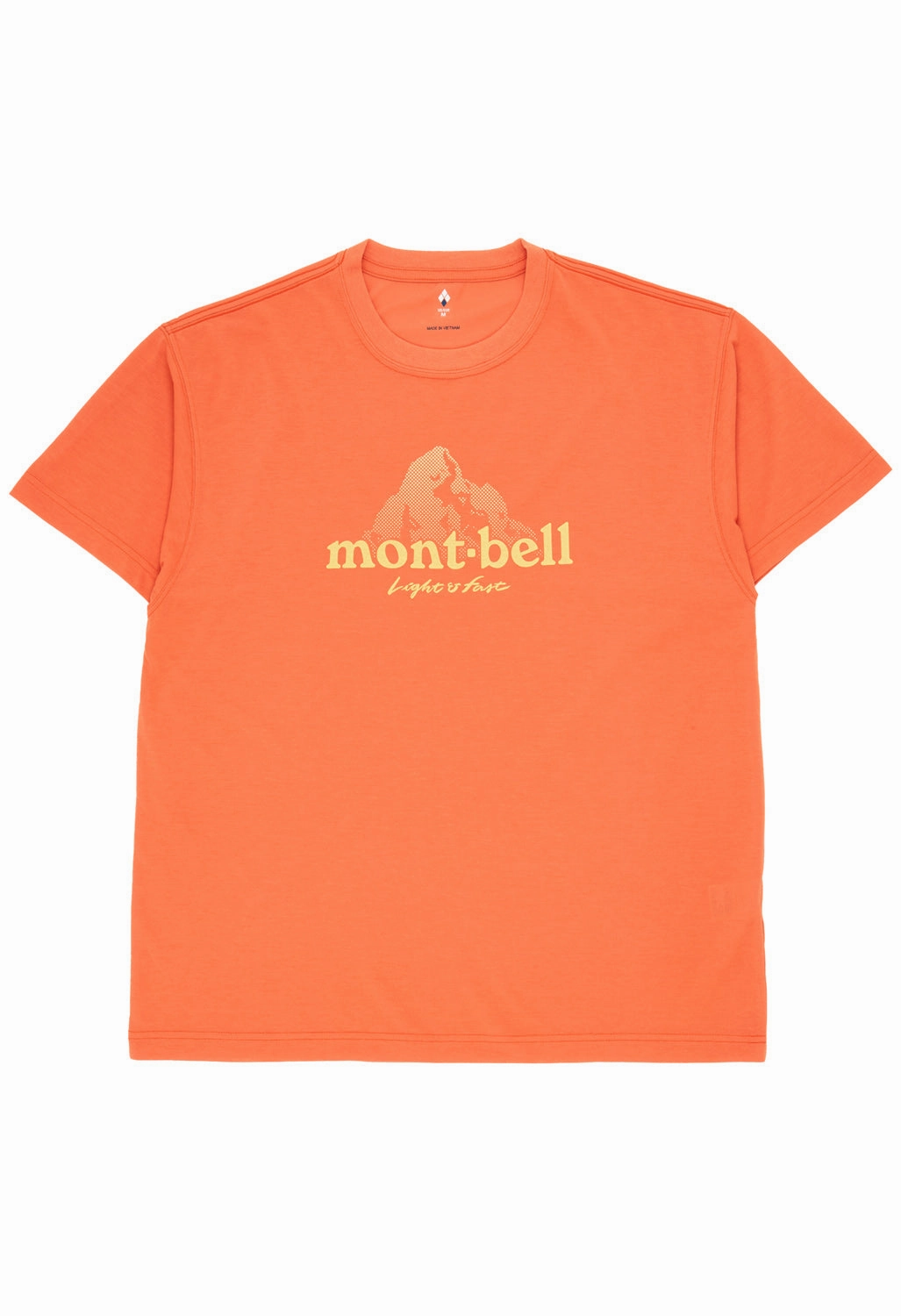 Montbell Men's Wickron Dot Logo T-Shirt - Orange Essential Wardrobe Comfy Active Fit