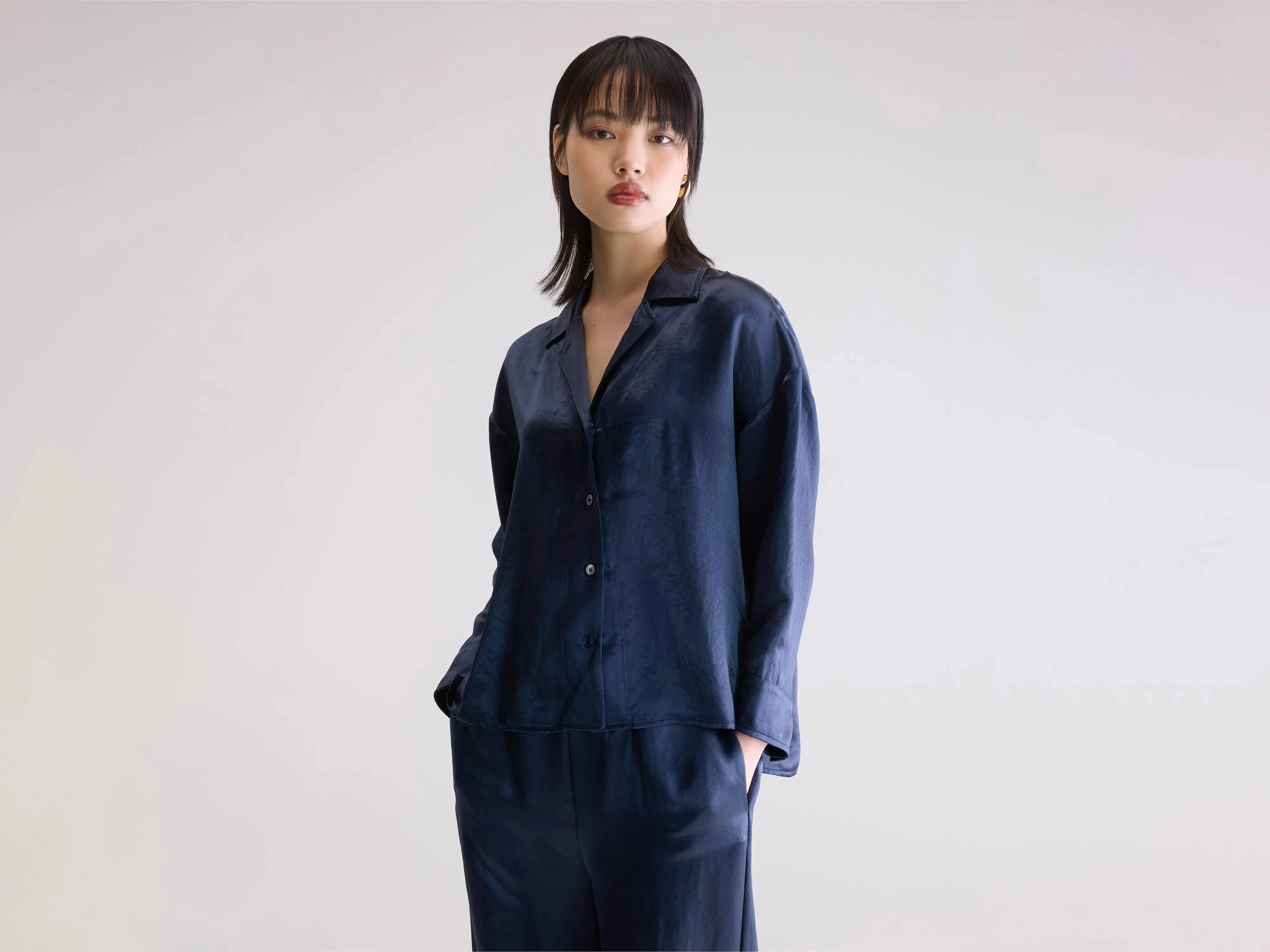 Seattle regular blouse (252 / W / PARKER) Compact Fold Design Workwear Casual