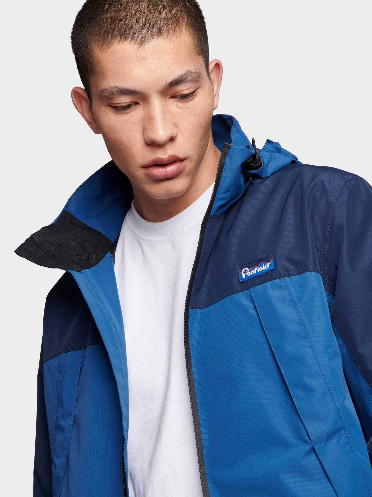 Mesh Lining Lightweight Water Resistant Jacket in Navy Blue