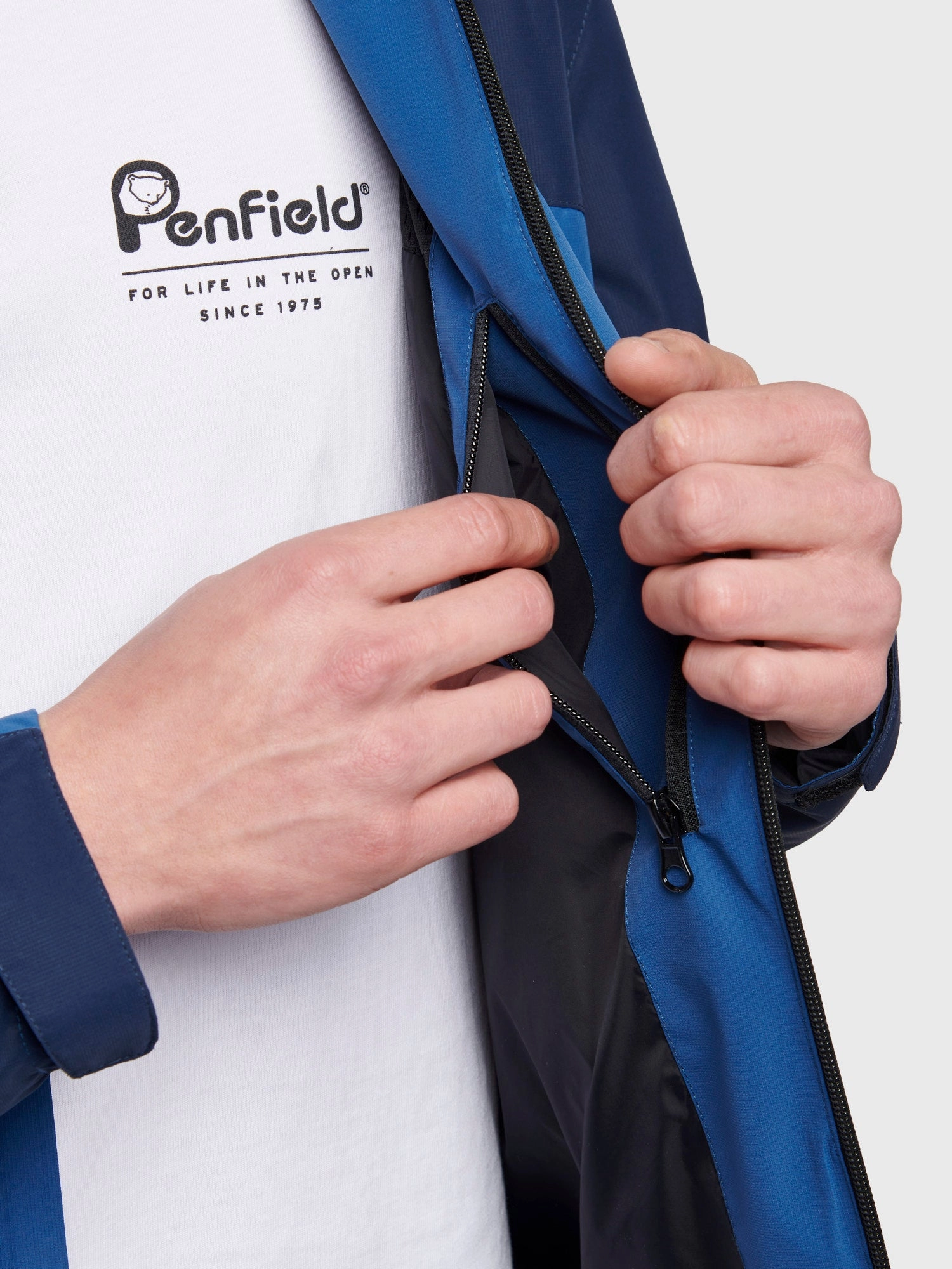 Recycled materials Cotton Twill Lightweight Water Resistant Jacket in Navy Blue