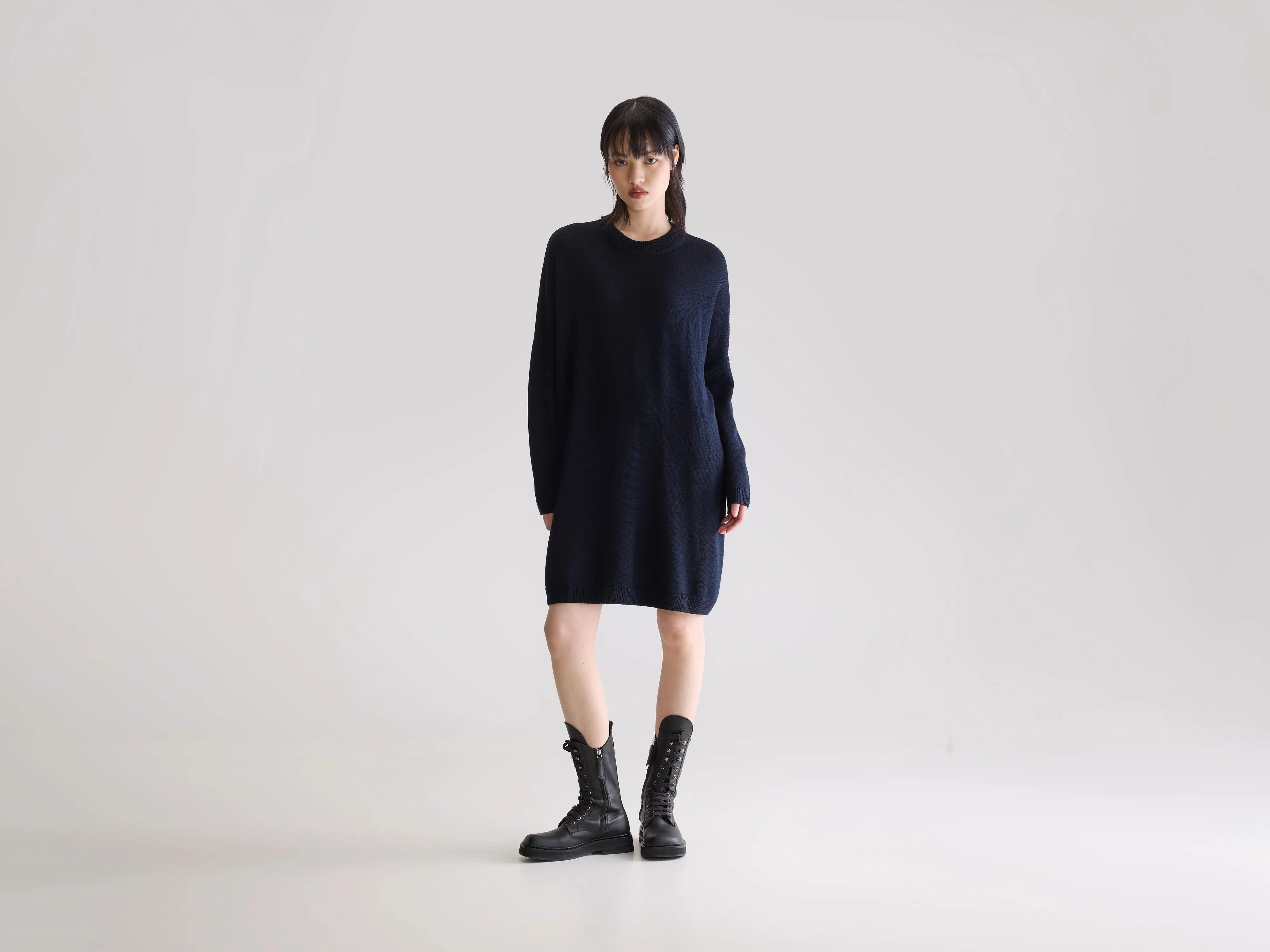 Comfy Fit Casual Wear Senisa knit dress (252 / W / NAVY)