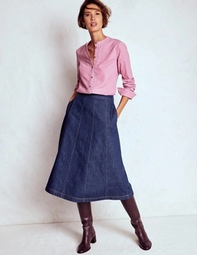 Joy Panelled Denim Skirt-indigo Minimal Vibes