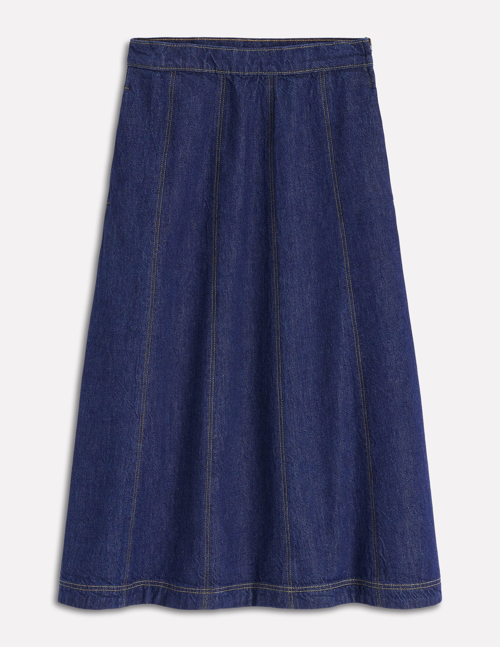 On-The-Go Outfit Joy Panelled Denim Skirt-indigo