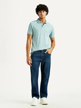 Picnic Style Creative Look Minimalist Style Urban Ready Men's 513 Dark Indigo Slim Straight Fit Mid Rise Jeans