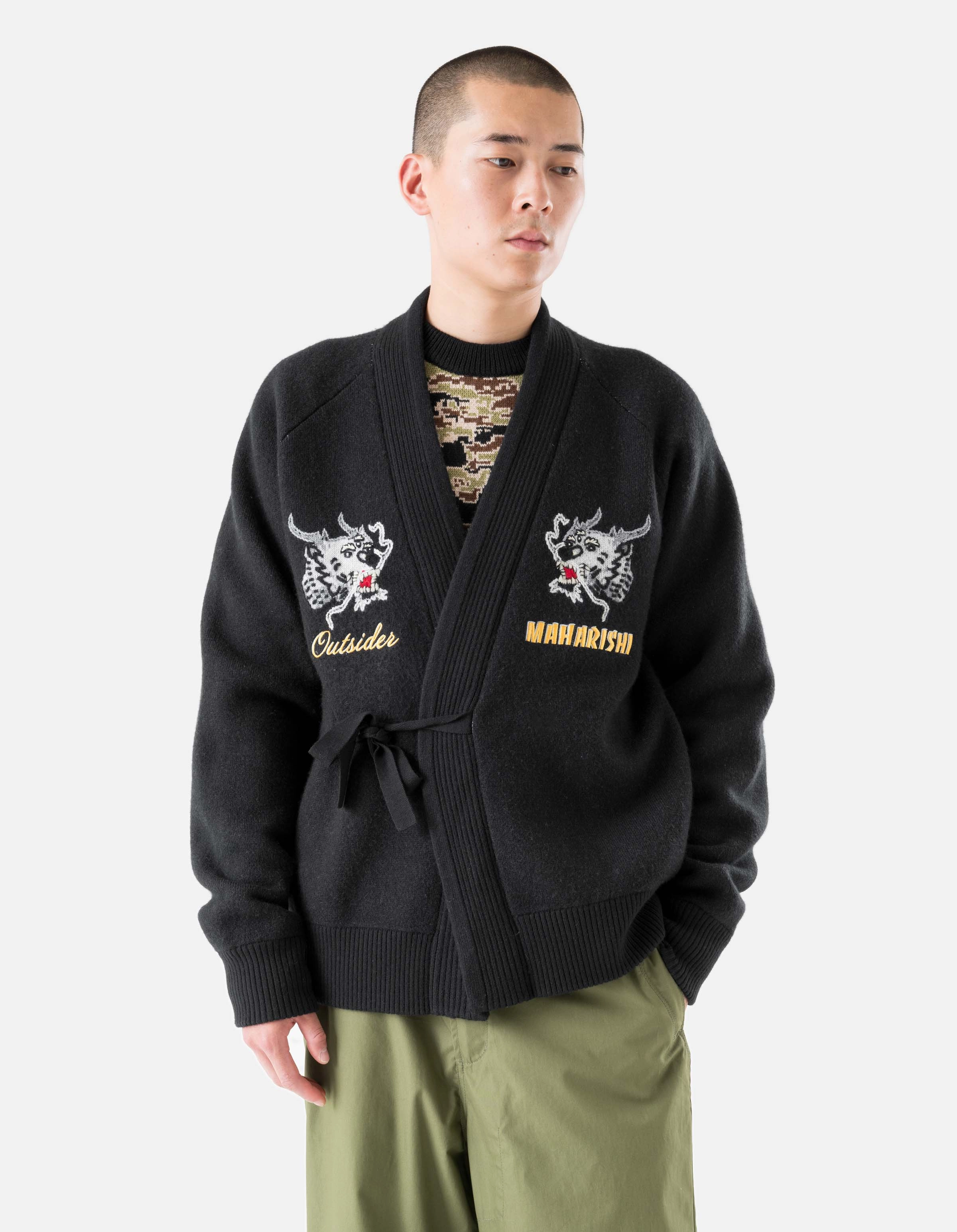 Warmth Without Bulk City Ready 2203 Maharishi Knitted Tour Kimono Black